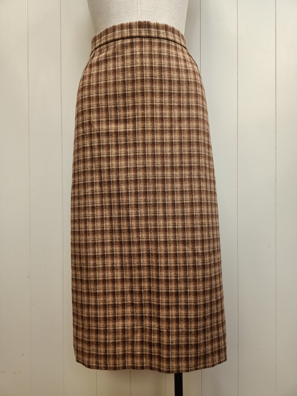 Vintage Brown Plaid Skirt