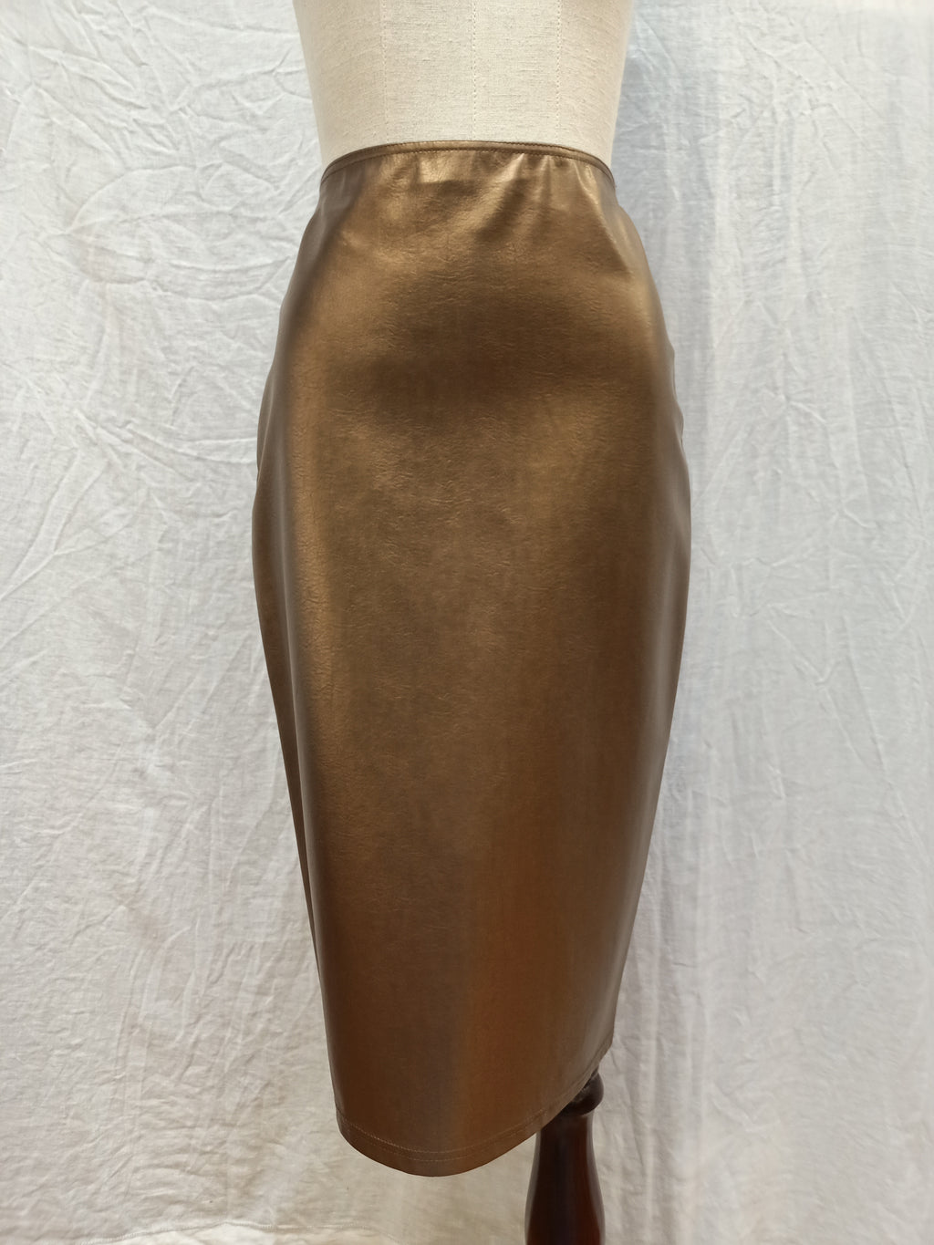 David Pond Faux Leather Skirt