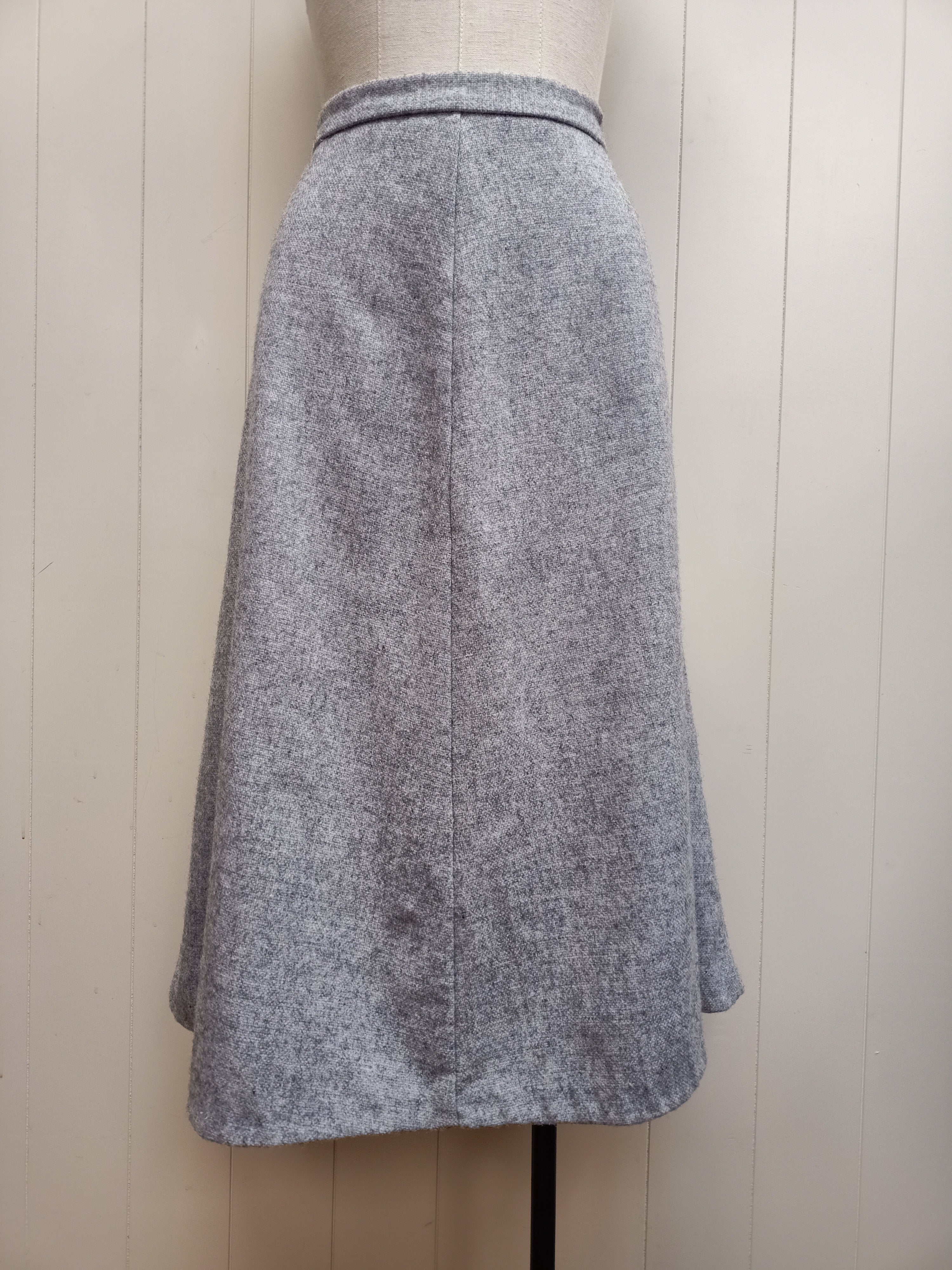 Vintage Grey Tweed Skirt