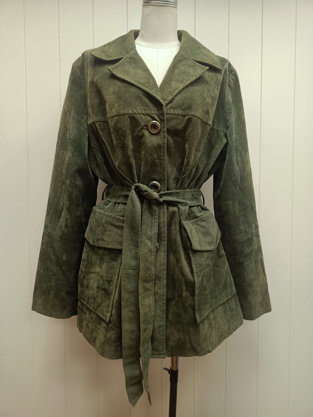 Vintage Hilton Faux Suede Green Jacket