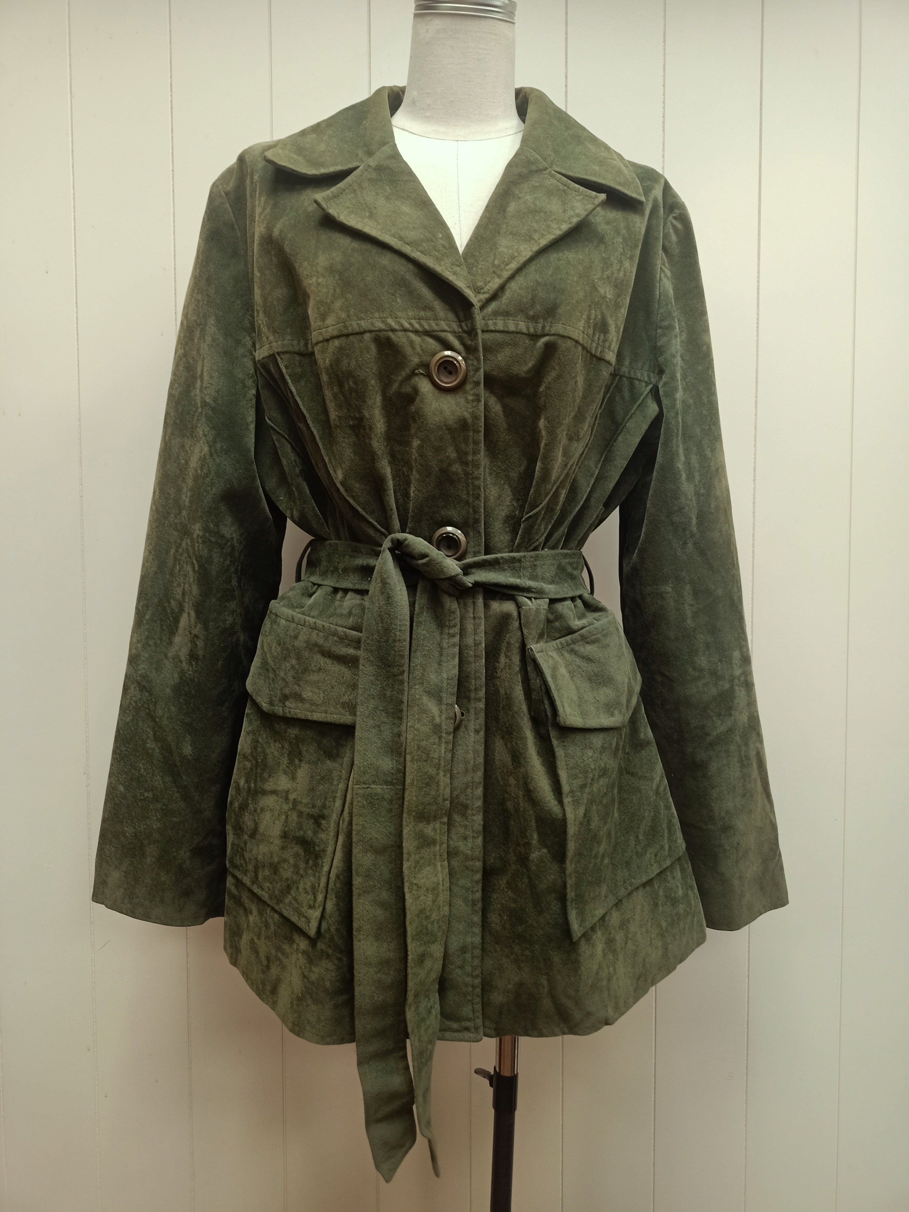 Vintage Hilton Faux Suede Green Jacket
