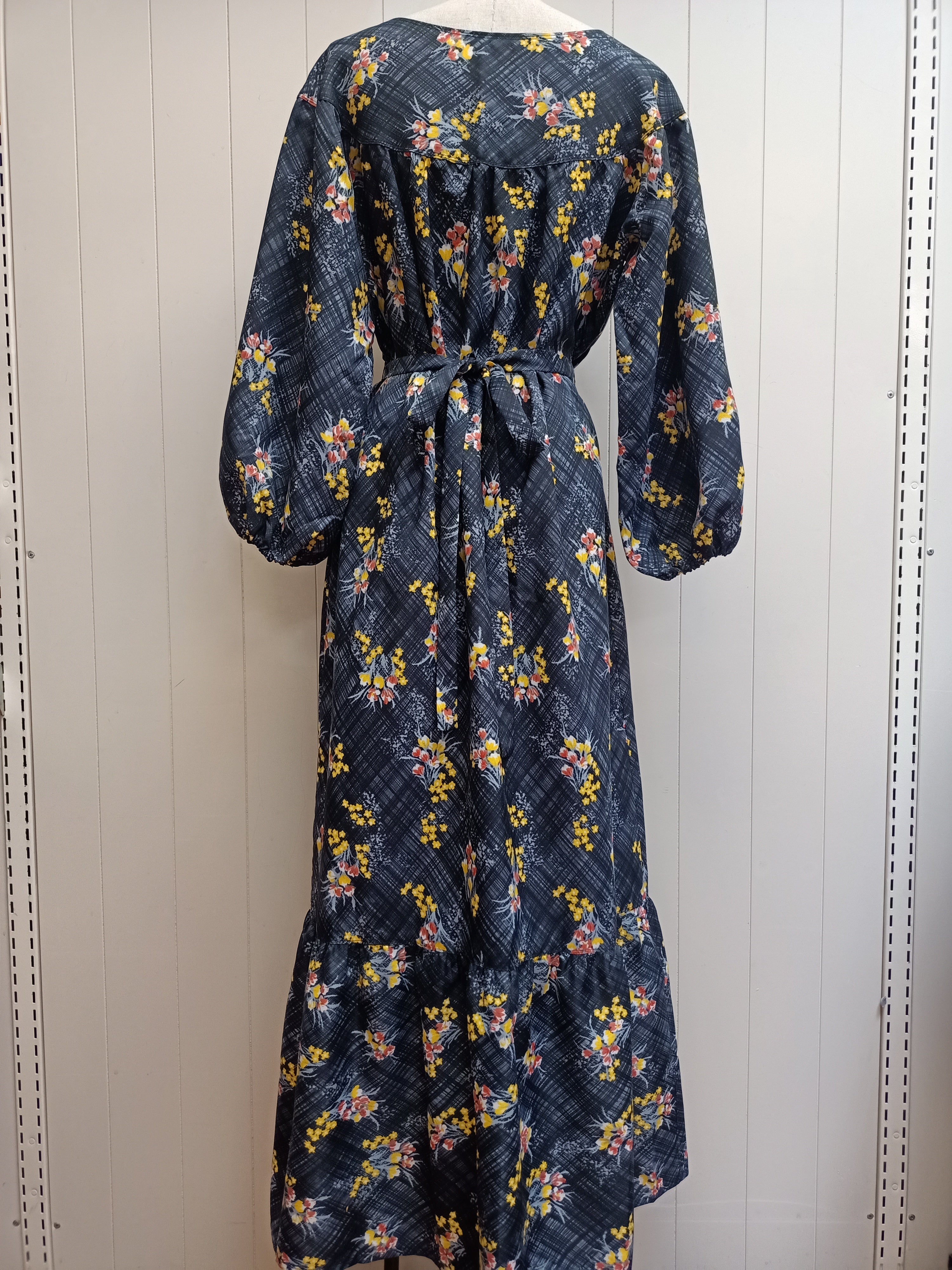 Vintage Crosshatch Floral Maxi Dress
