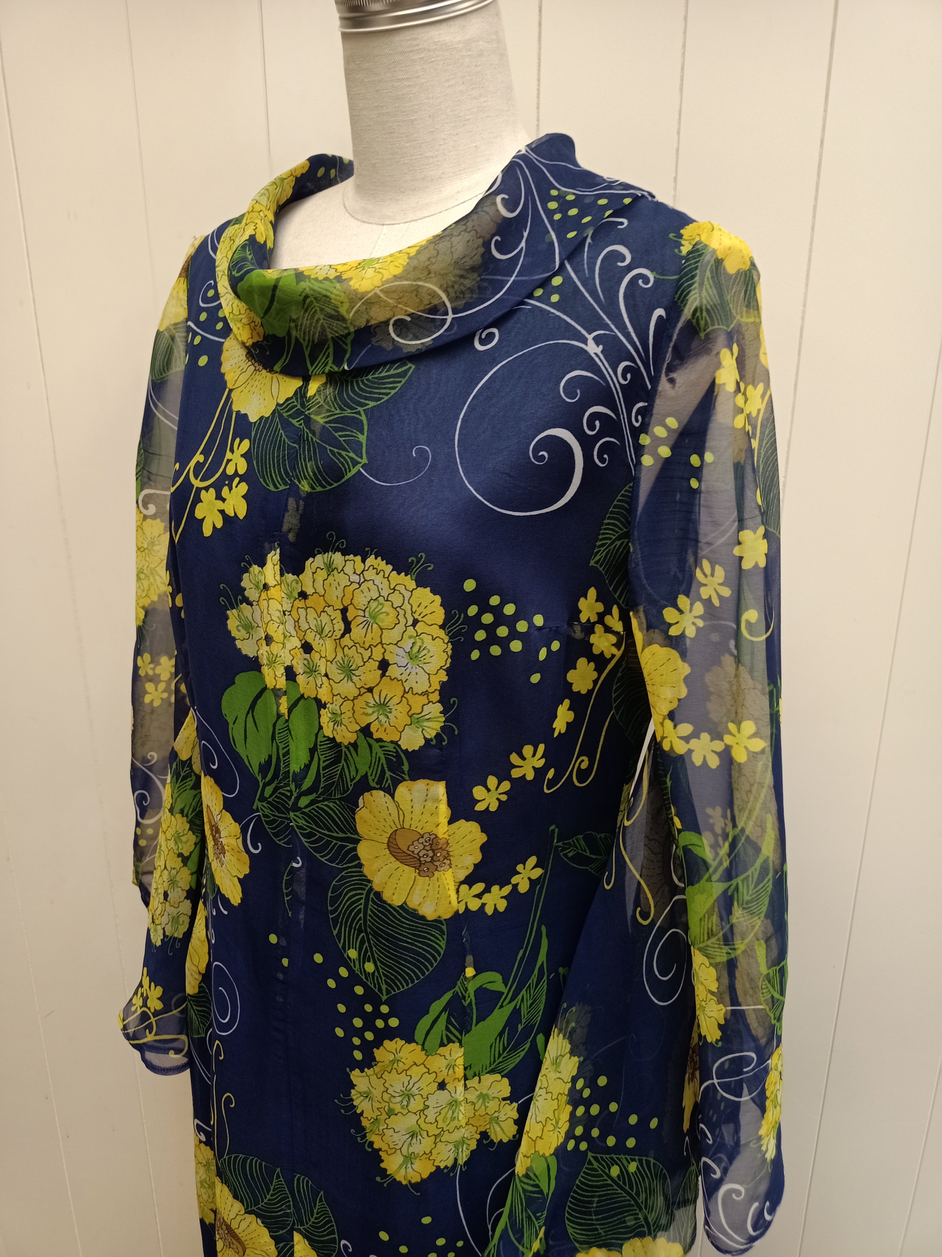 Vintage Gainsborough Yellow Floral Maxi Dress