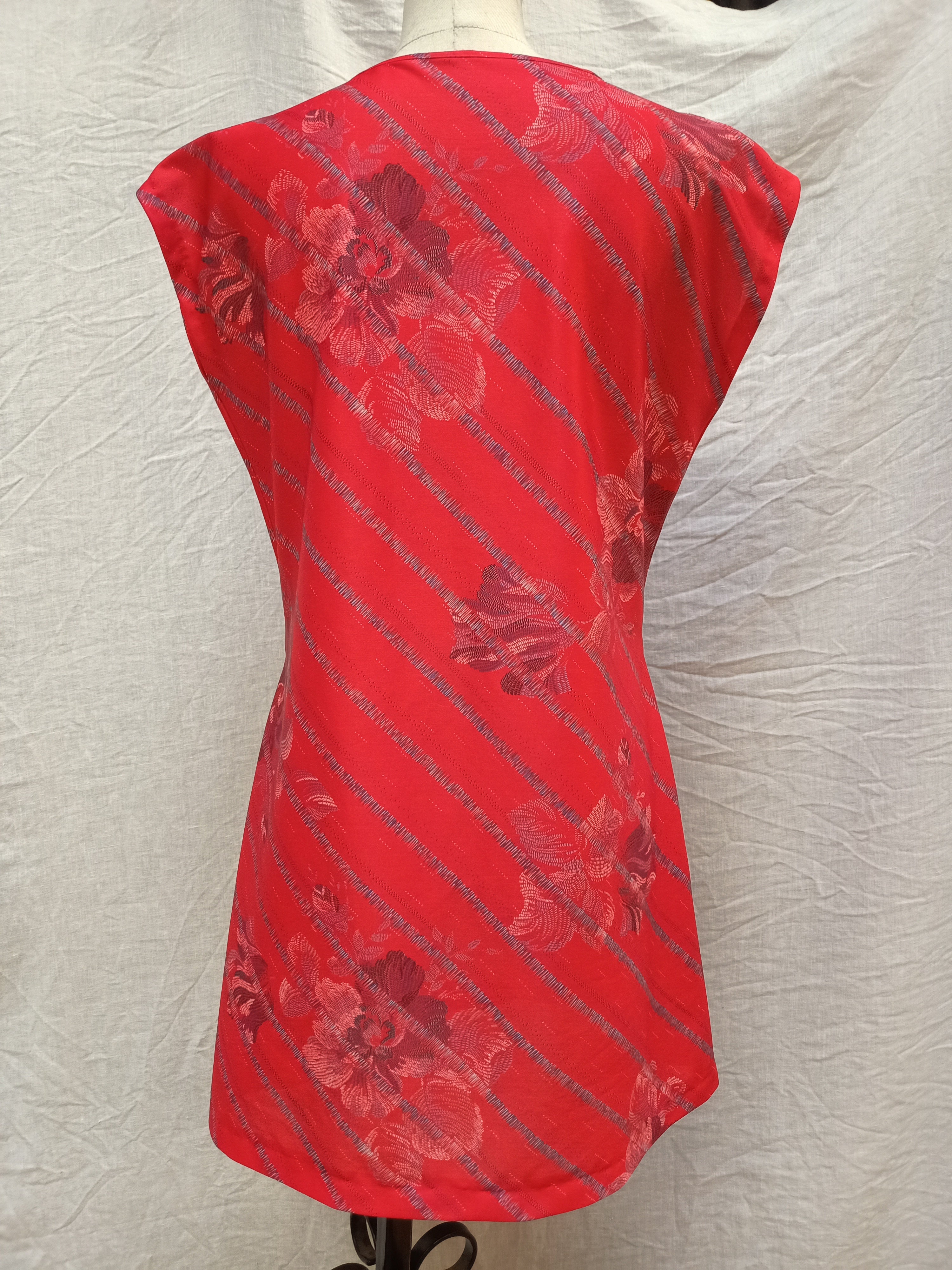 Vintage Floral Striped Dress