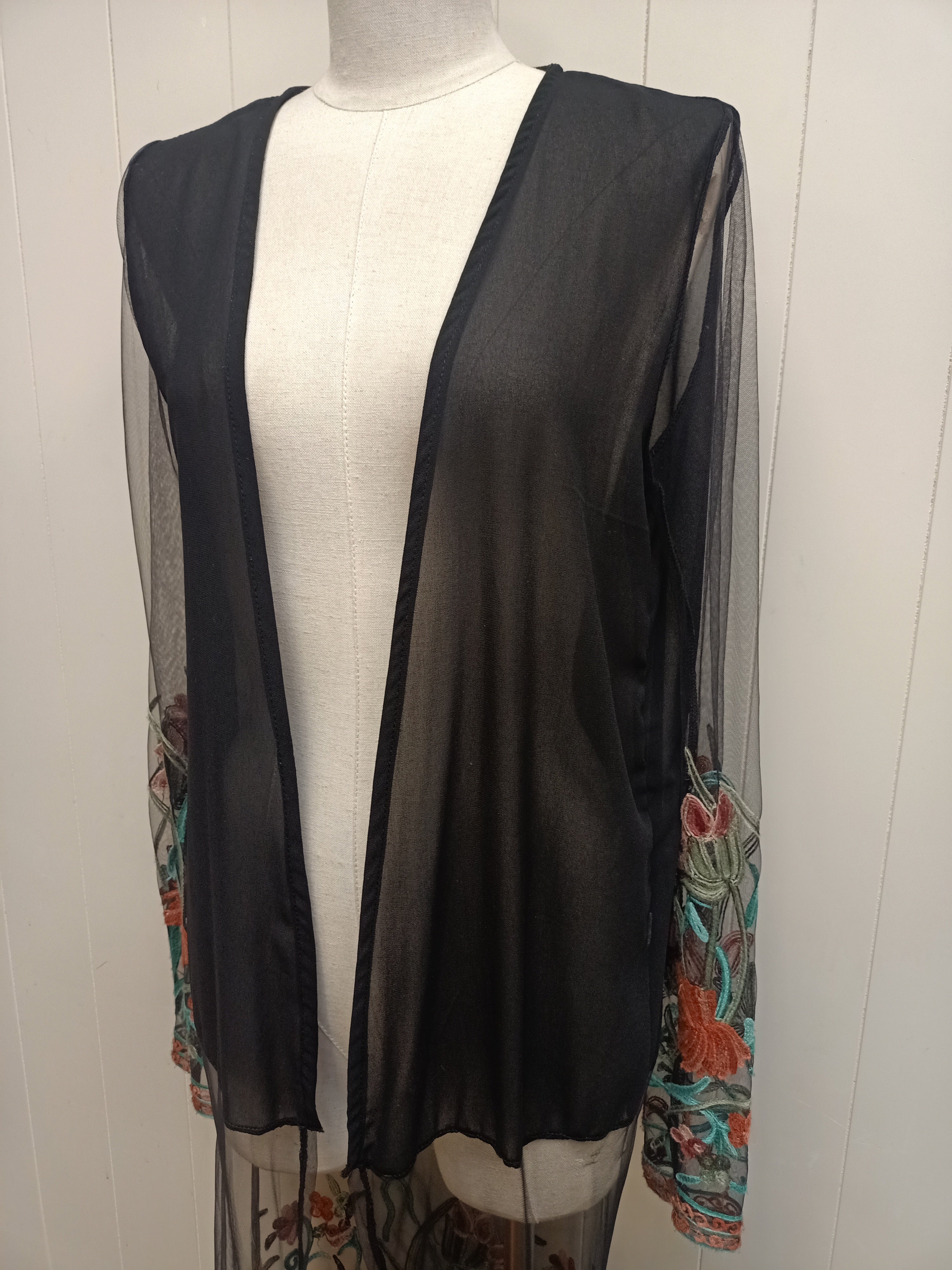 Embroidered Chiffon Duster