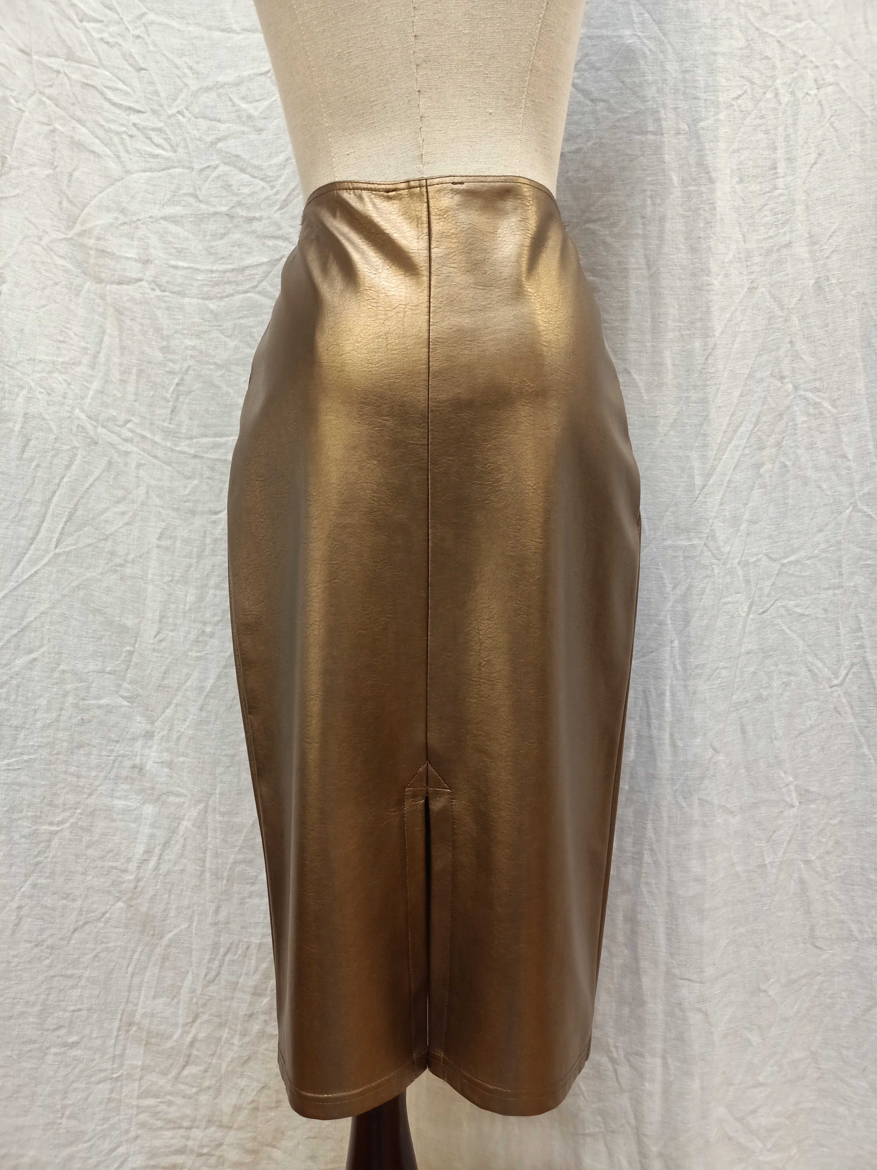 David Pond Faux Leather Skirt