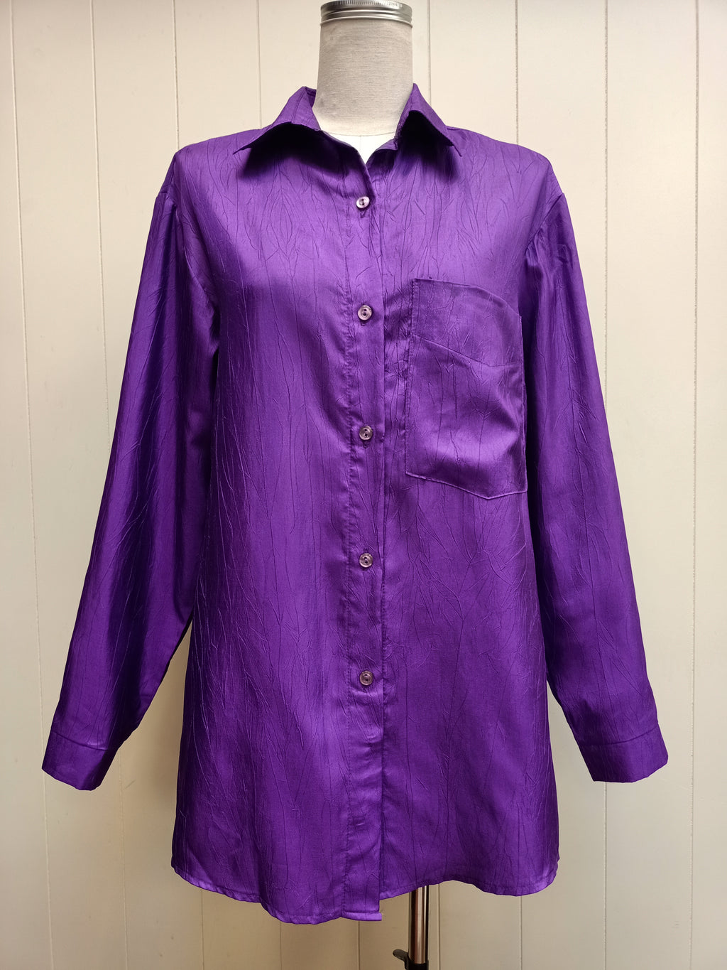 Vintage Hollyhock Crushed Taffeta Shirt