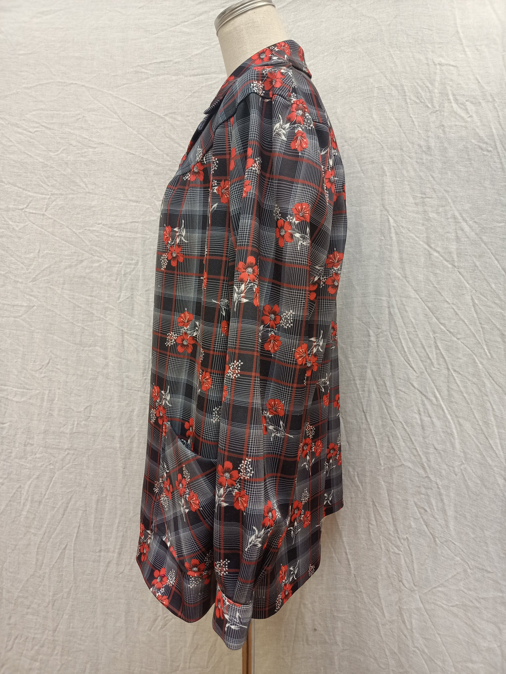 Vintage Floral Checkered Shirt