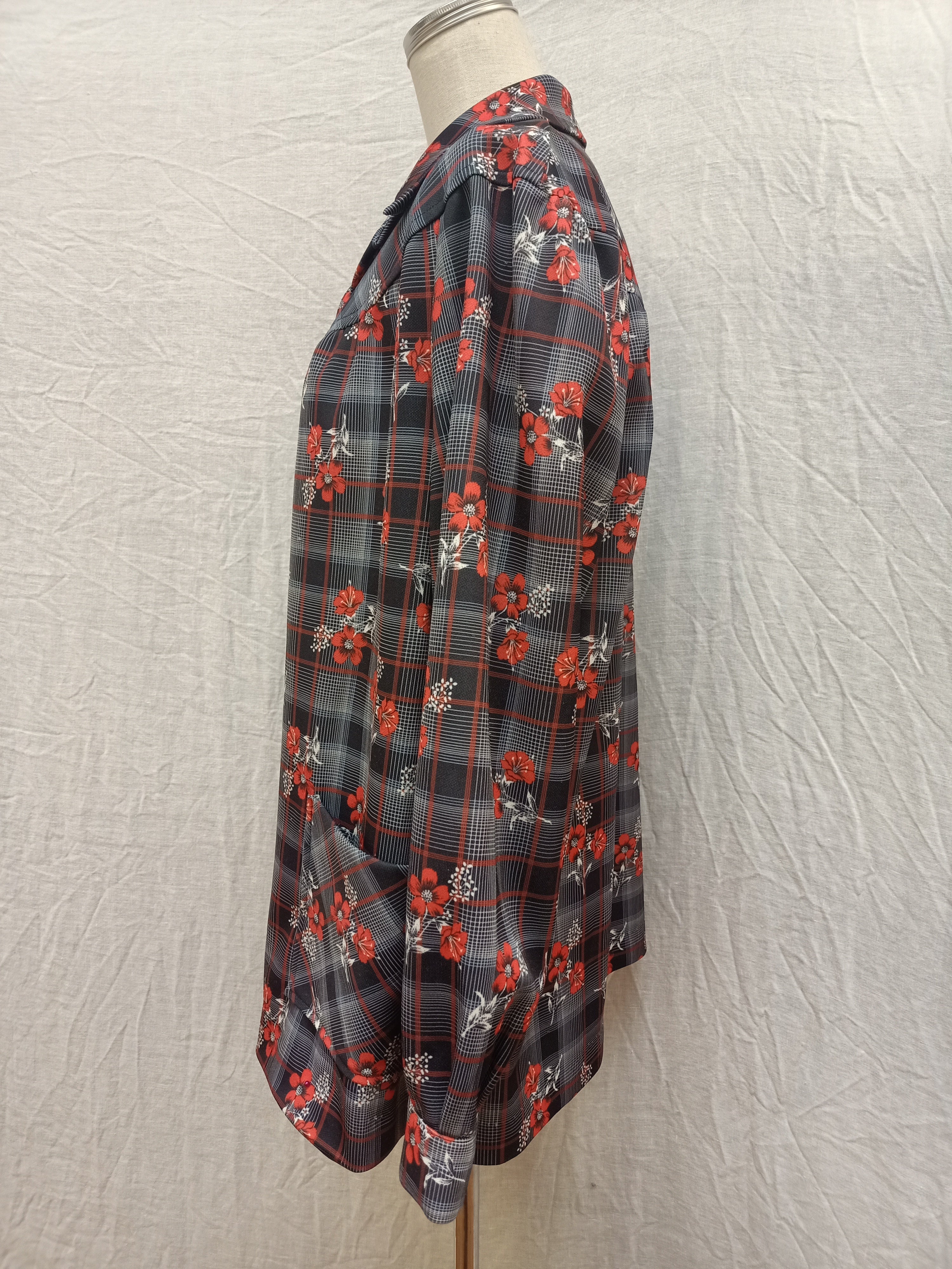 Vintage Floral Checkered Shirt