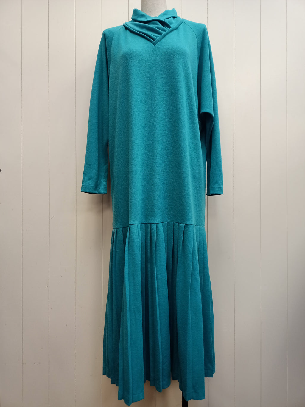 Vintage Teal Drop Waist Dress
