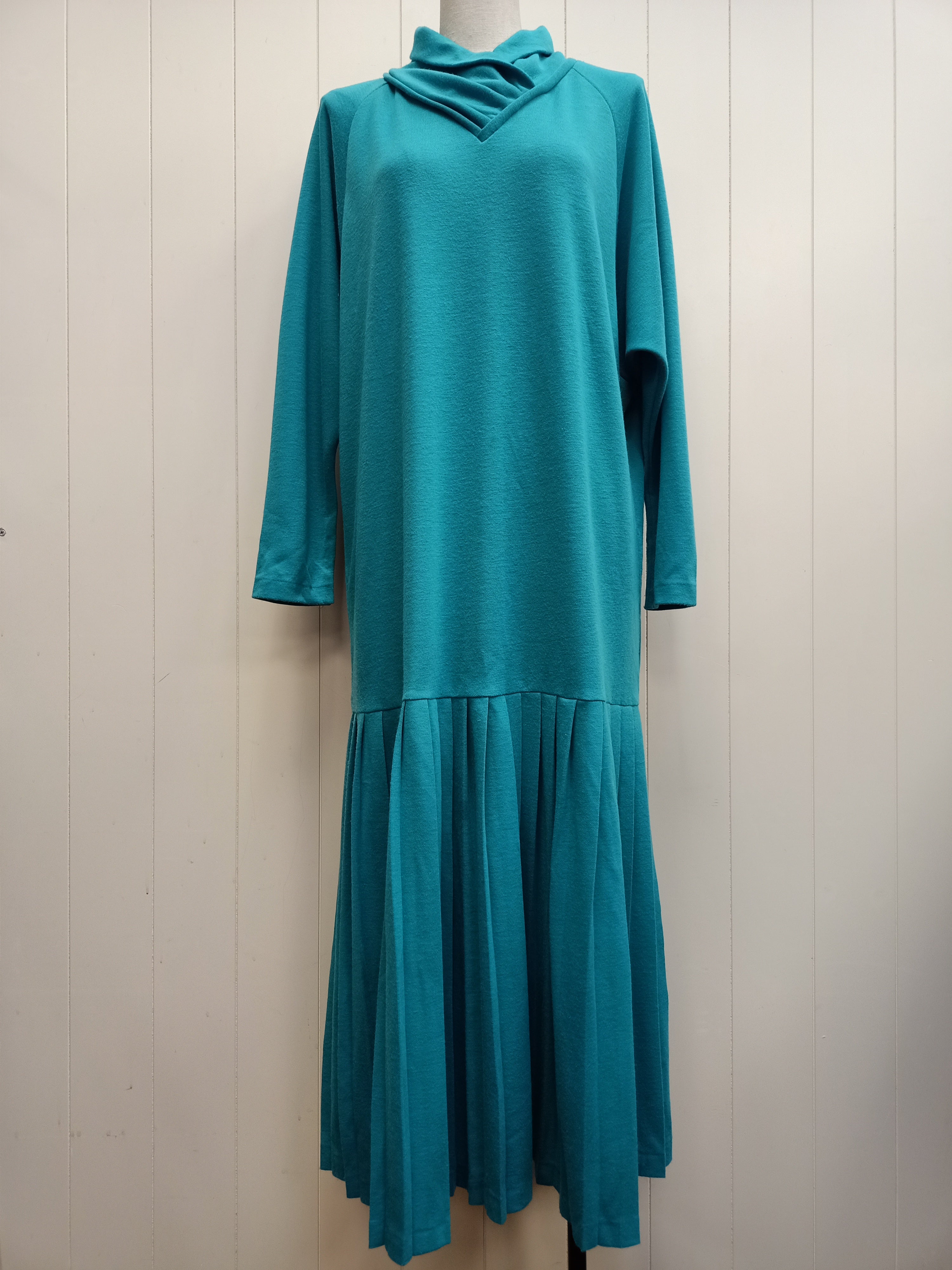 Vintage Teal Drop Waist Dress