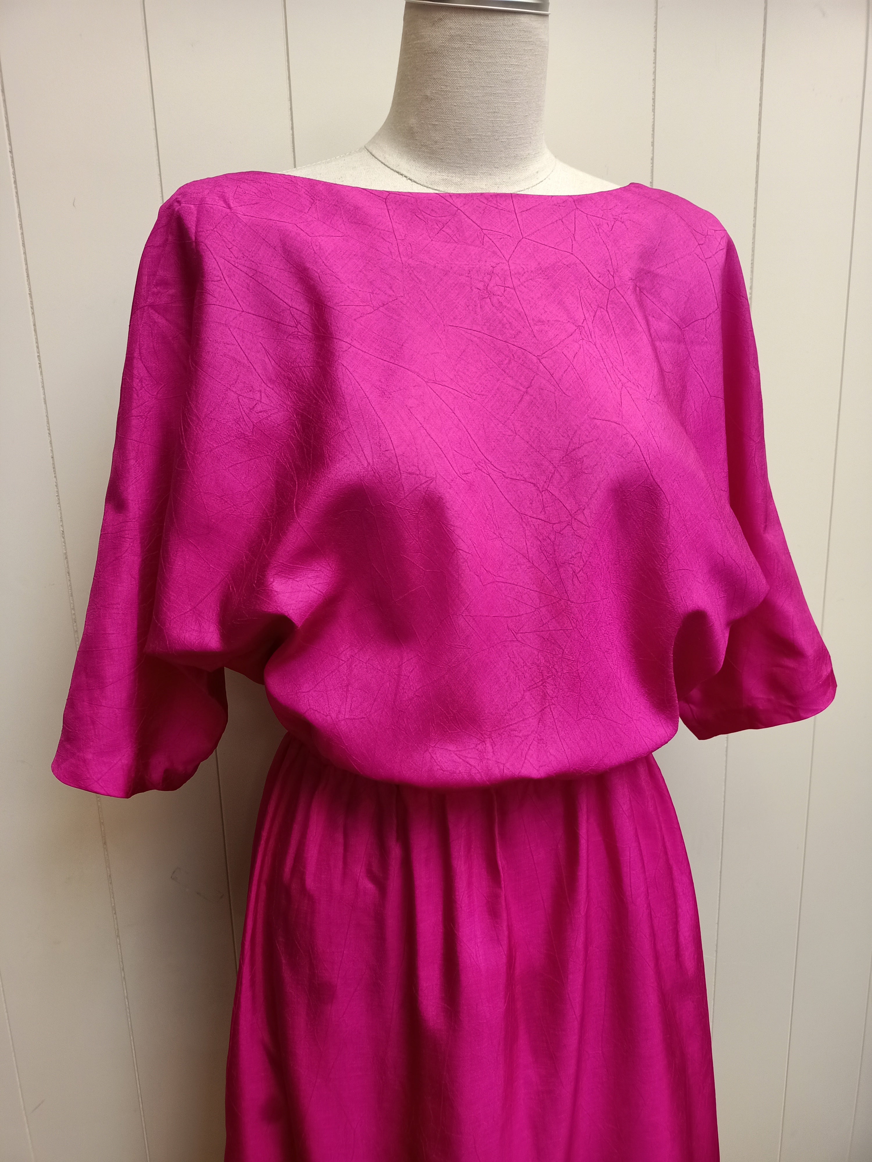 Vintage Magenta Cowl Back Dress