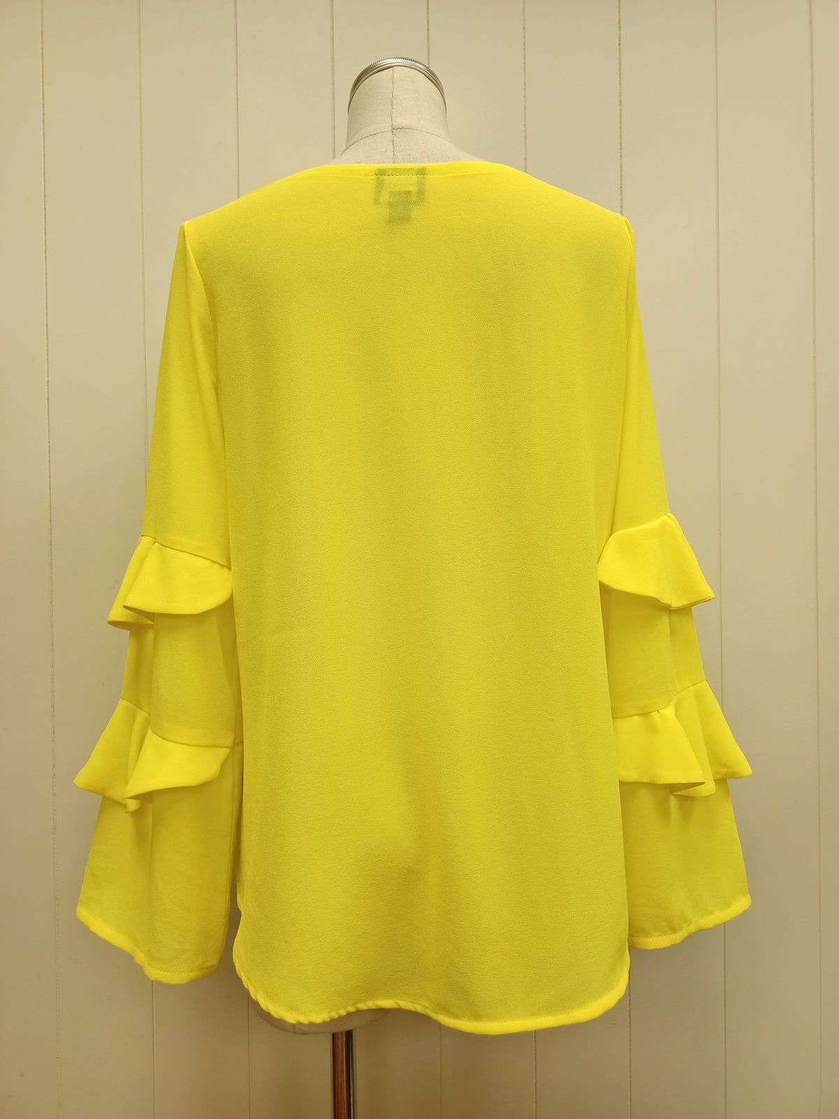 Jaclyn M Neon Yellow Ruffle Shirt