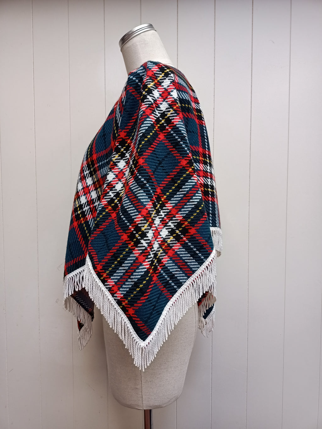 Vintage Plaid Poncho
