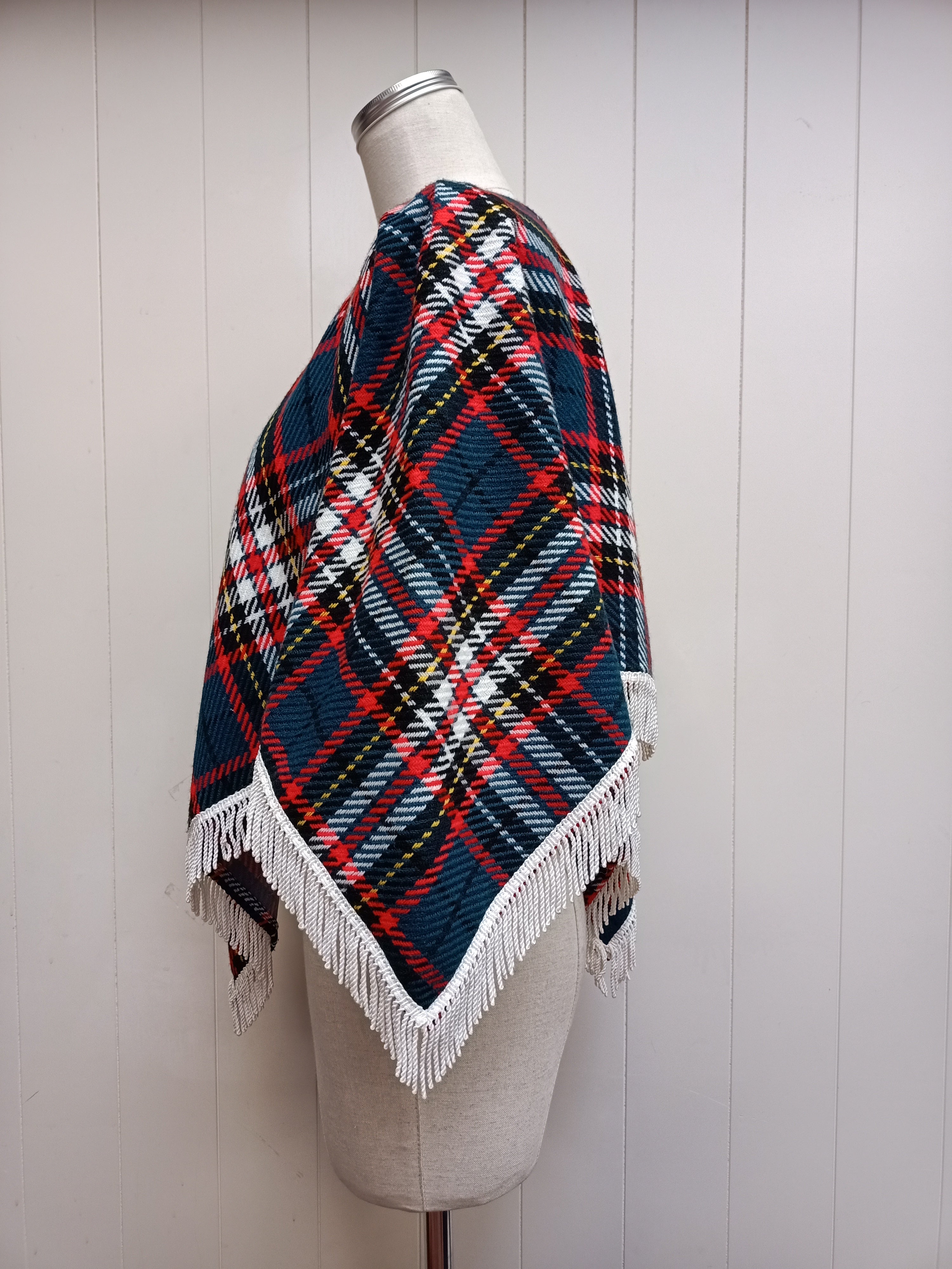 Vintage Plaid Poncho