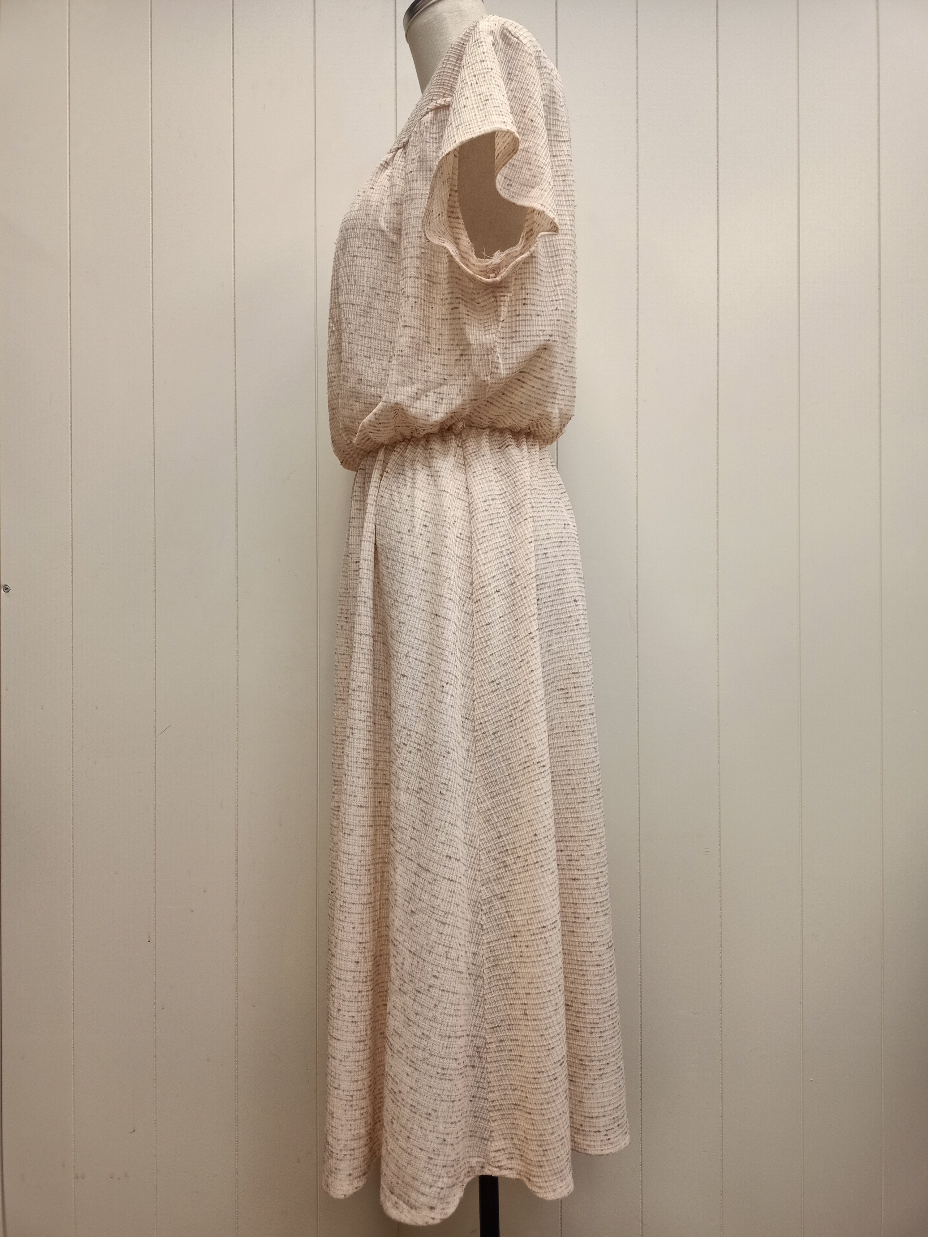 Vintage Striped Brown Fleck Dress