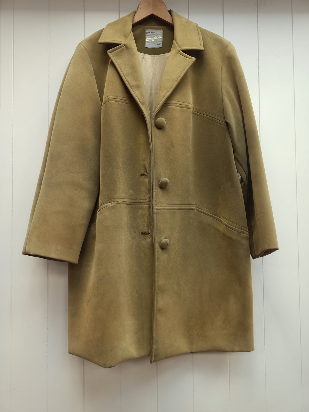 Vintage Wayfarer Green Faux Suede Coat