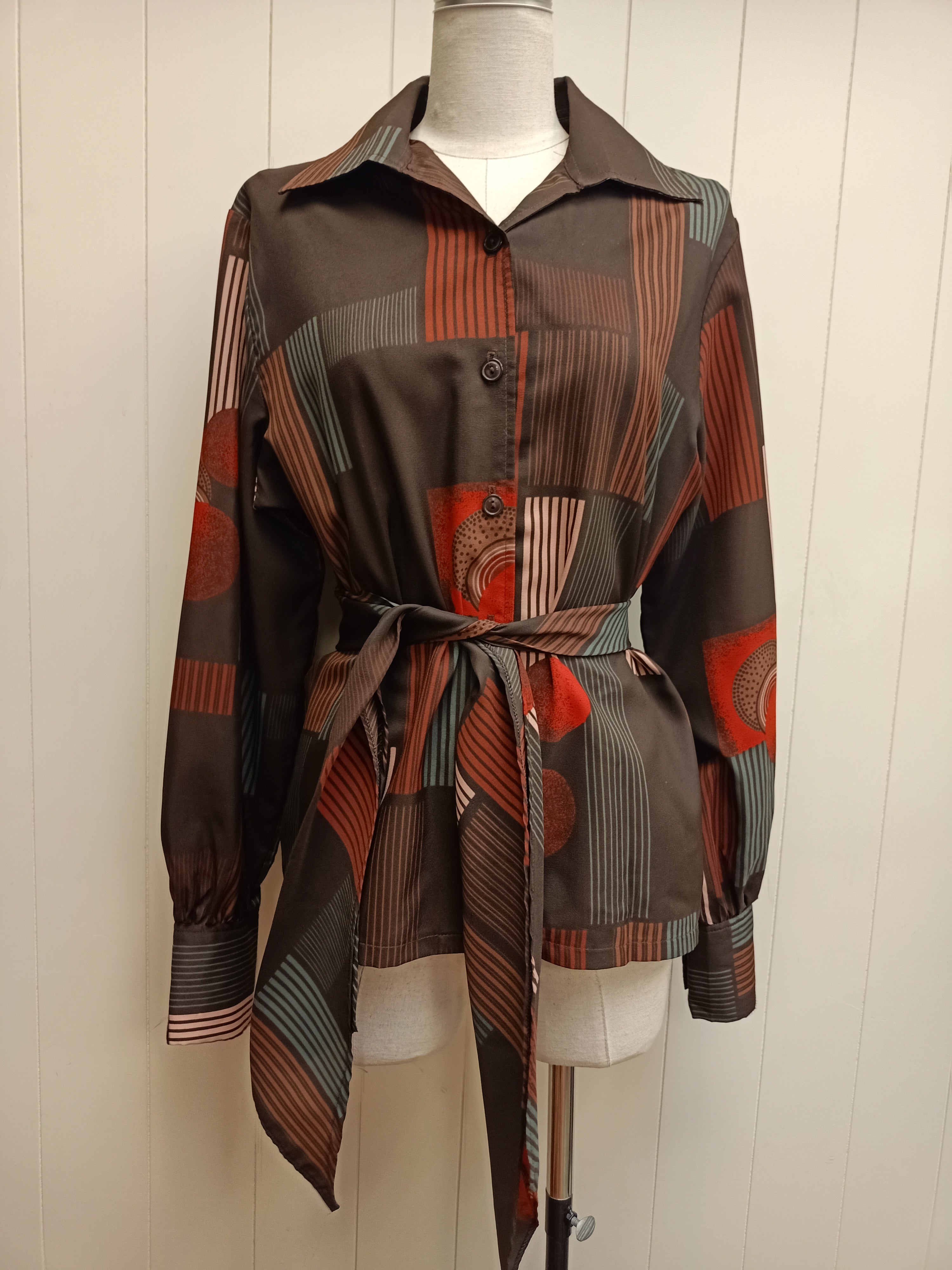 Vintage The Shirt Club Abstract Stripe Shirt