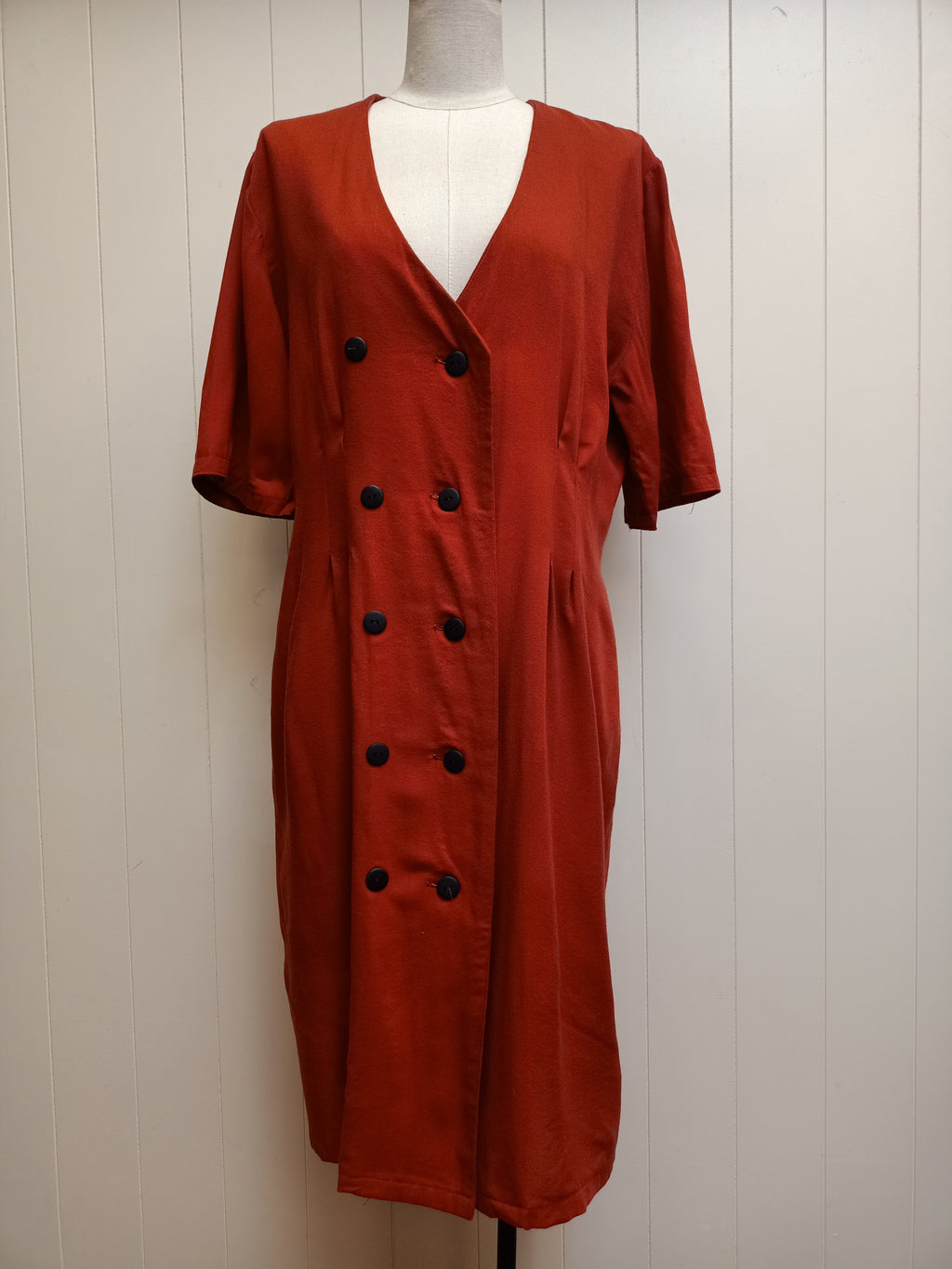 Vintage Double Breasted Rust Dress