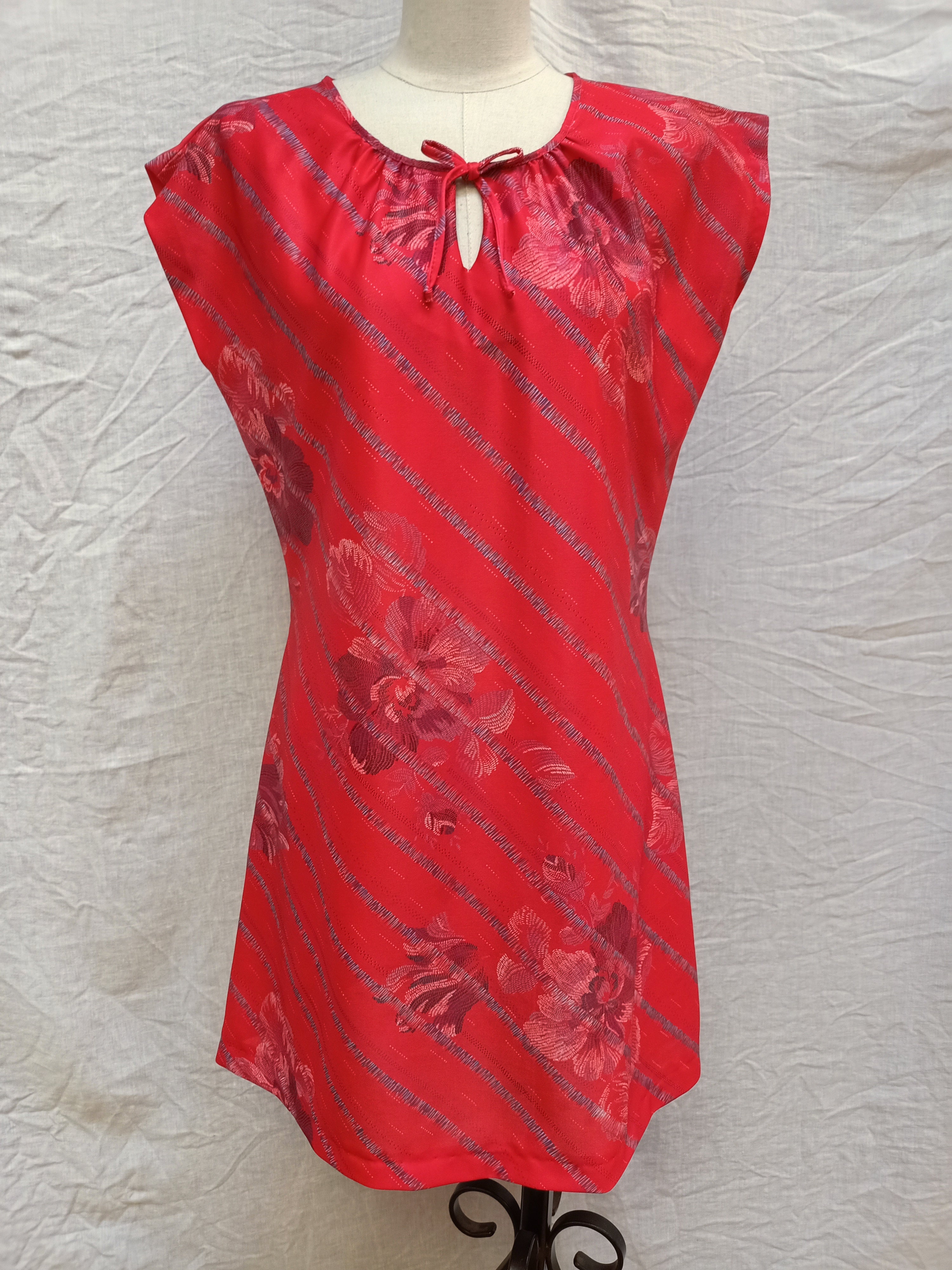 Vintage Floral Striped Dress