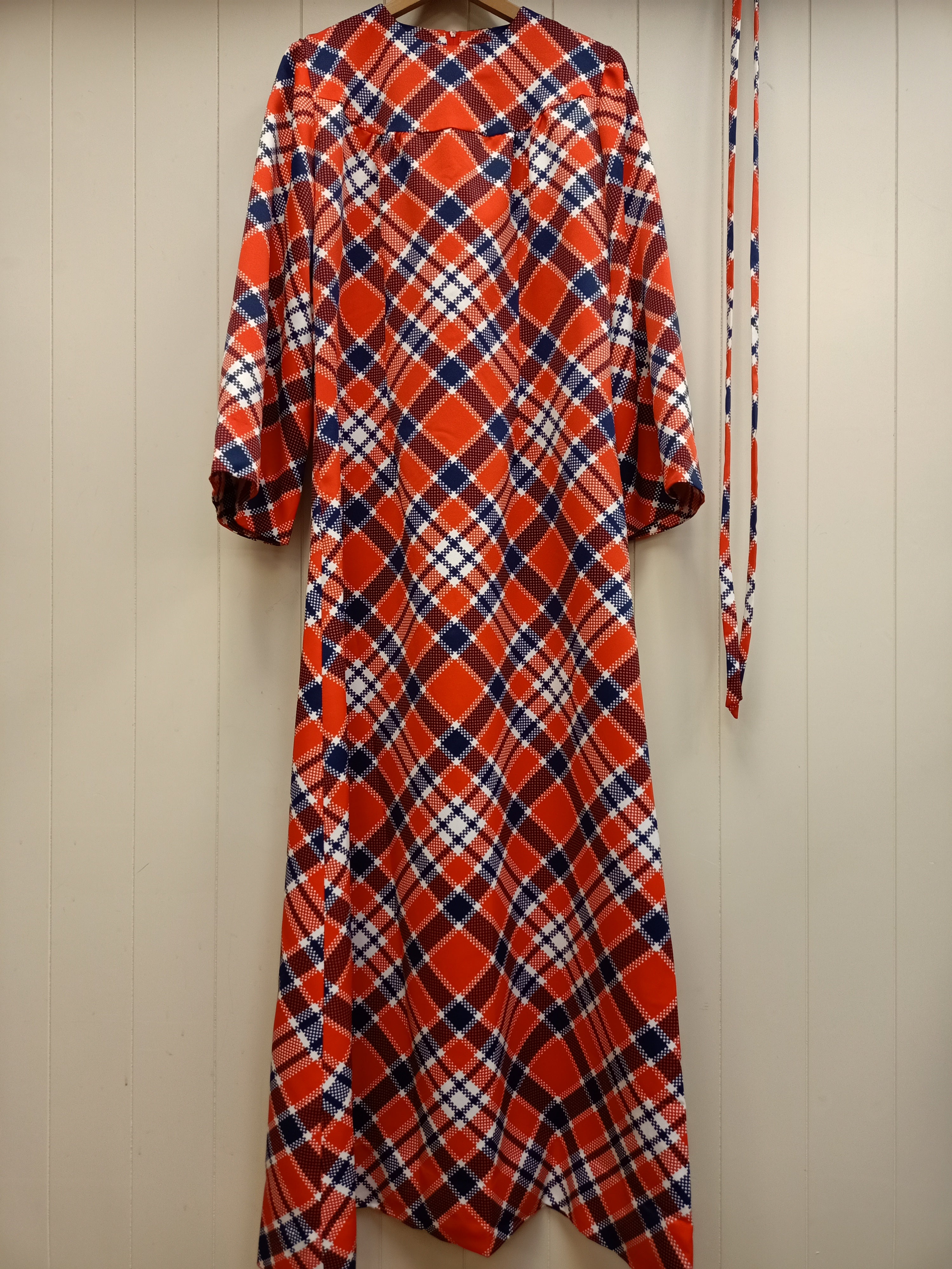 Vintage Paradise Plaid Maxi Dress
