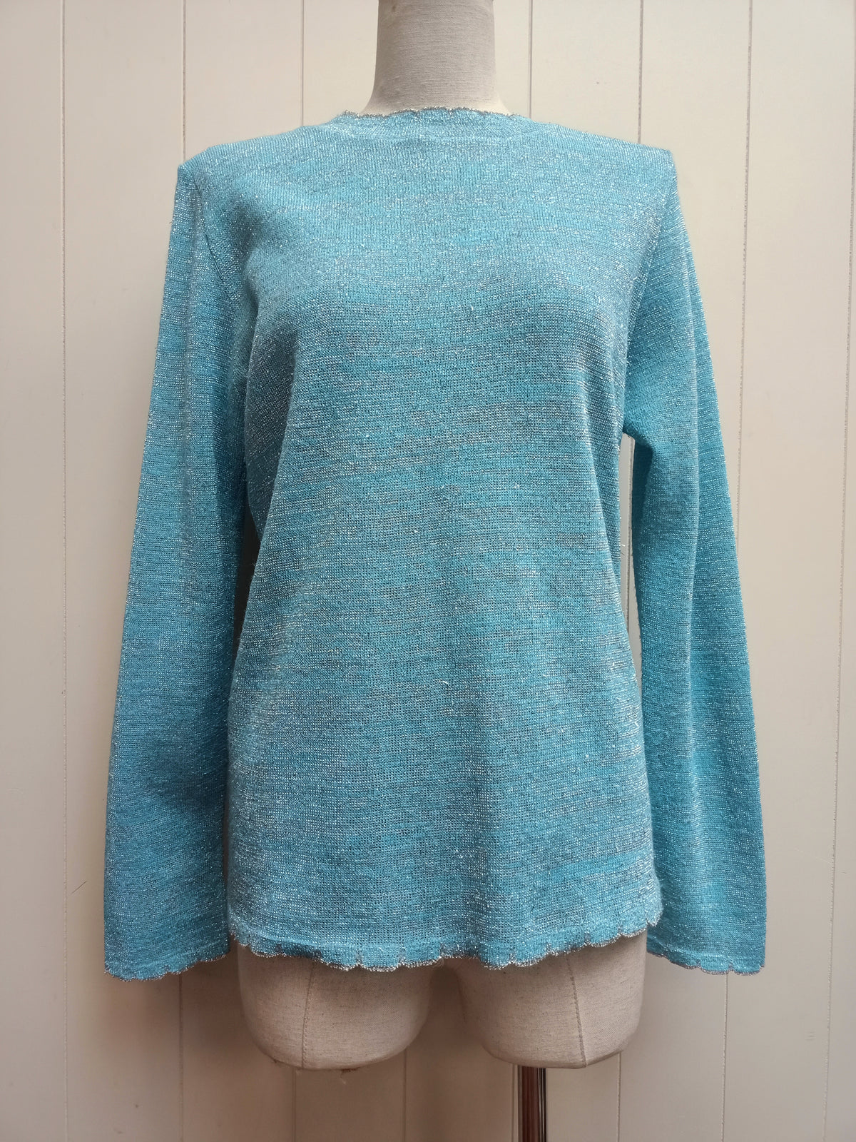 Vintage Turquoise Sparkly Sweater