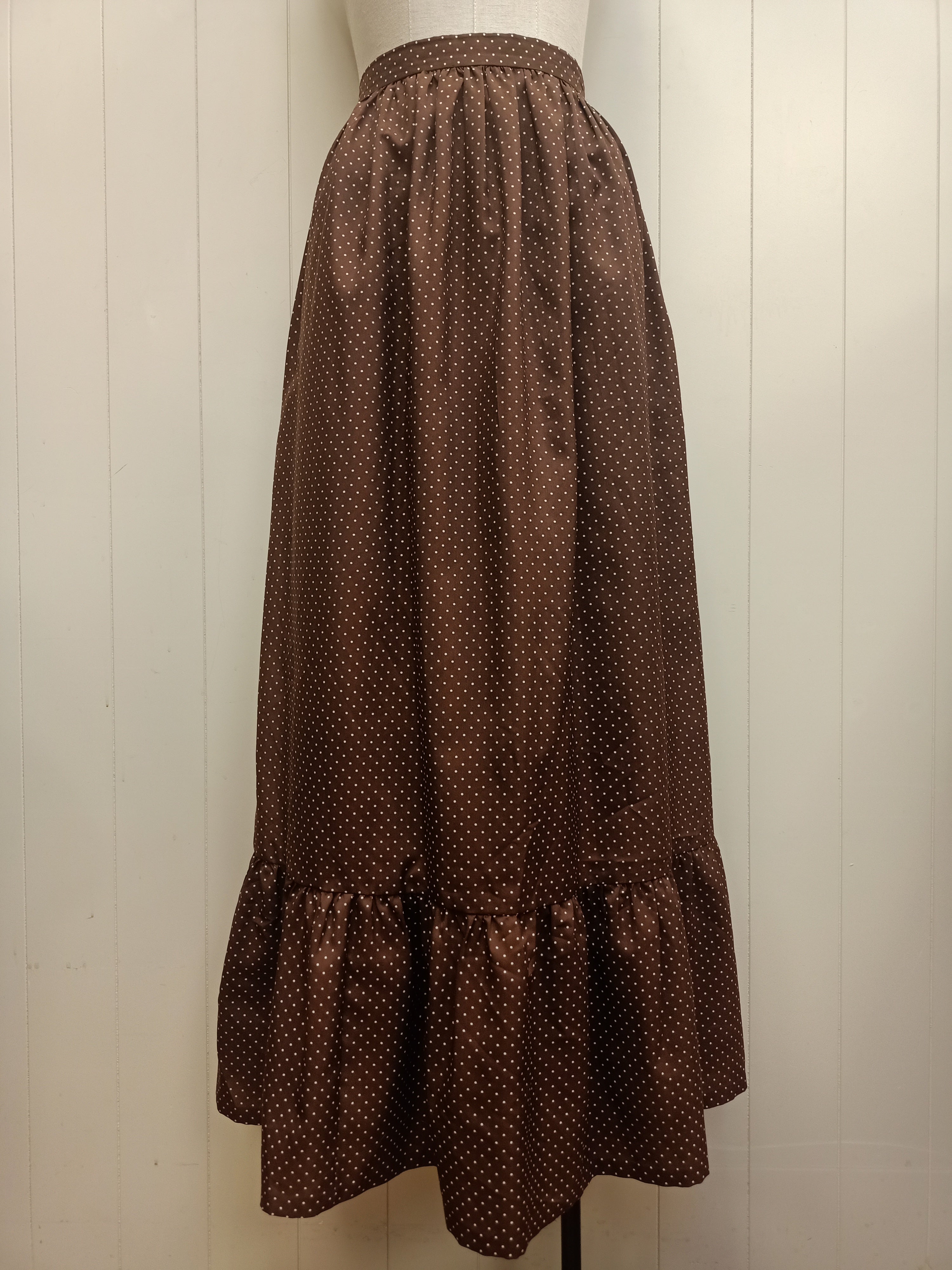 Vintage Brown Polka Dot Skirt