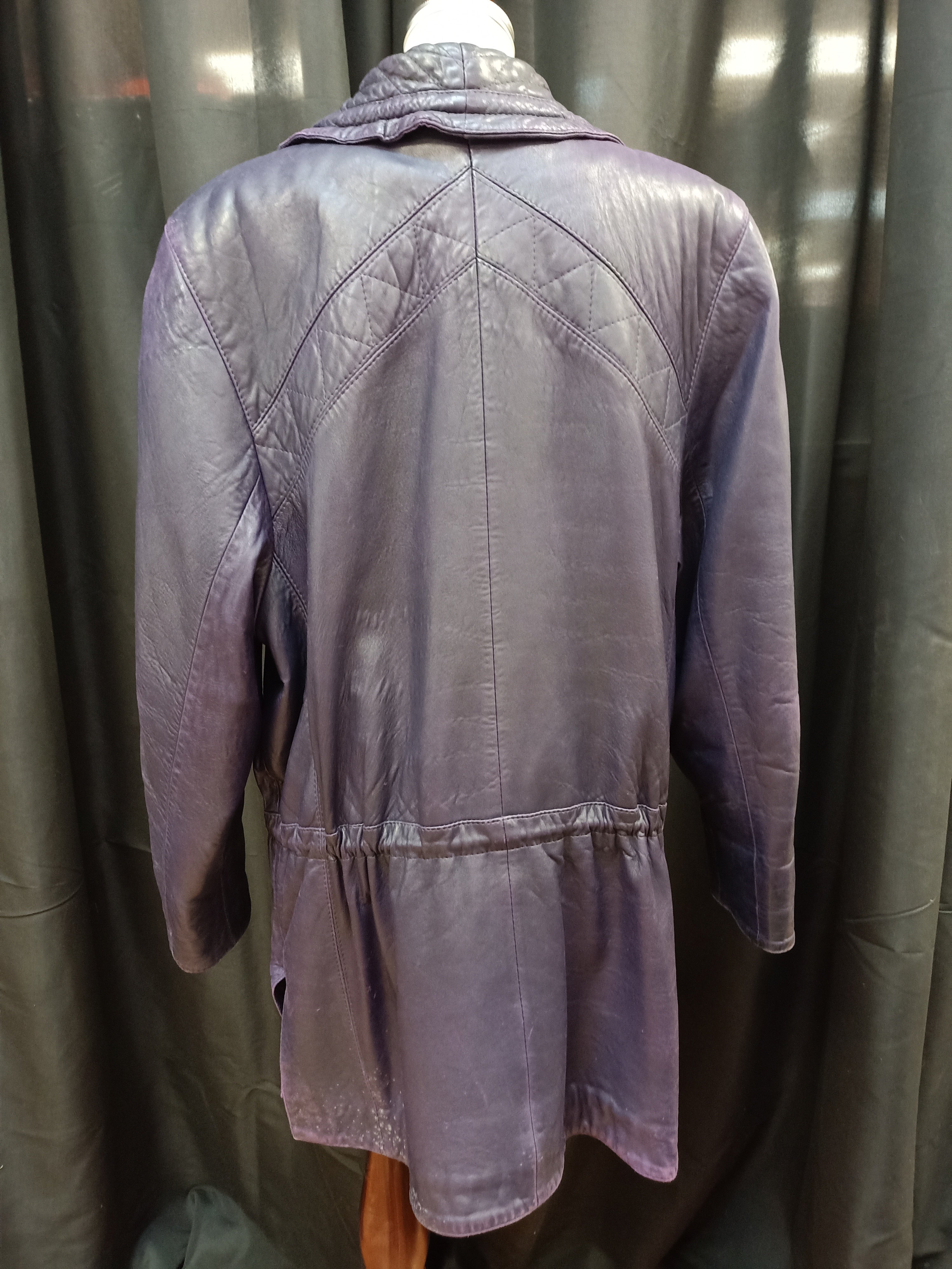 Leather Purple Parka