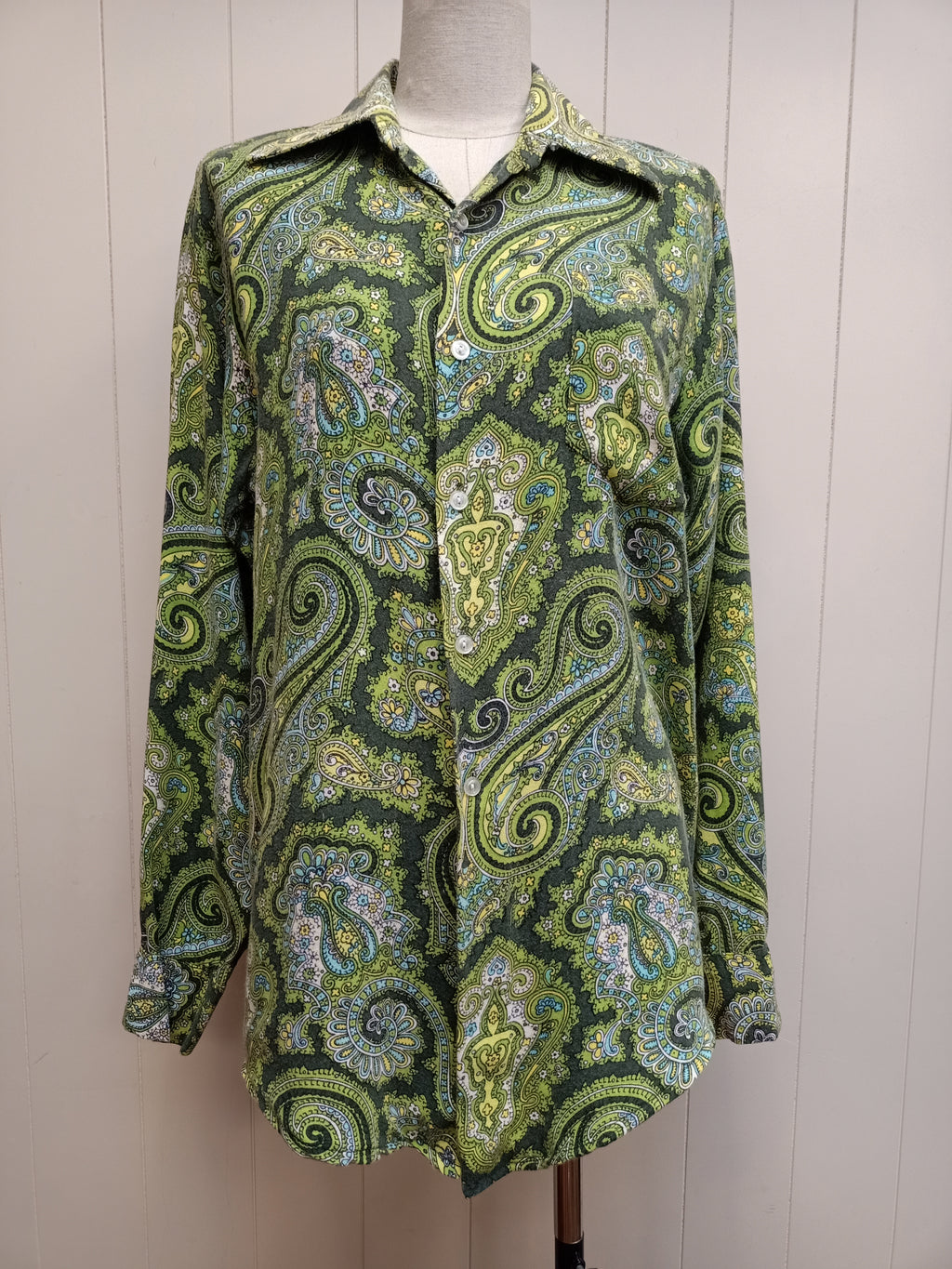 Vintage Paisley Green Shirt