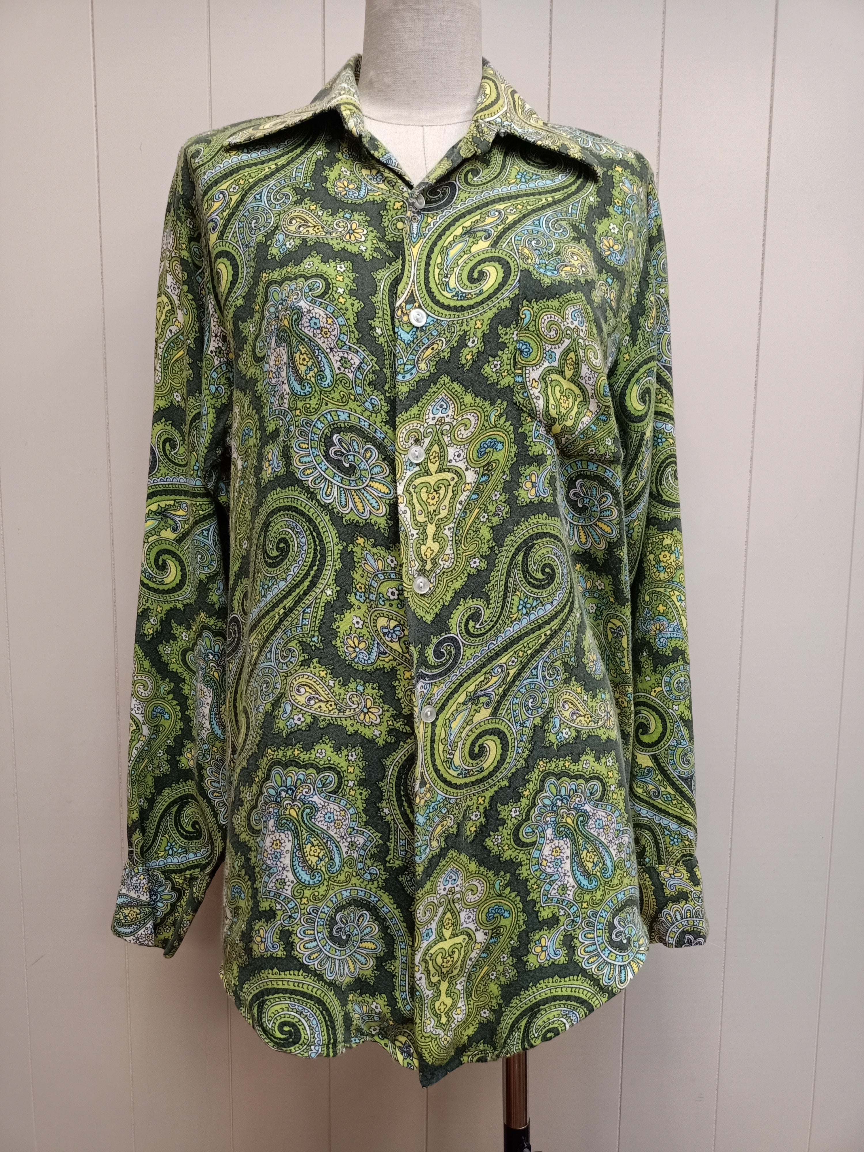 Vintage Paisley Green Shirt