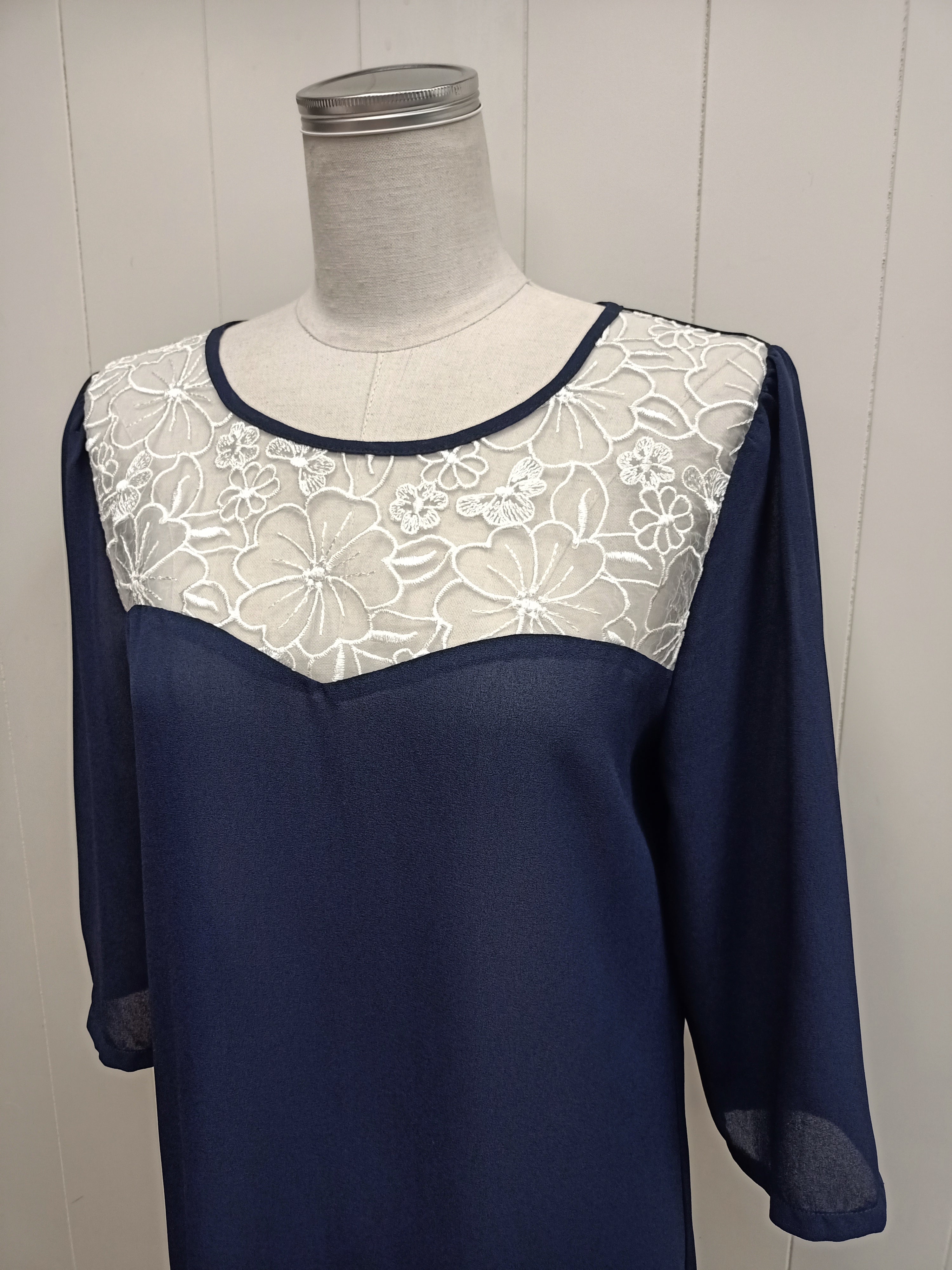 Augustine Navy Chiffon Dress