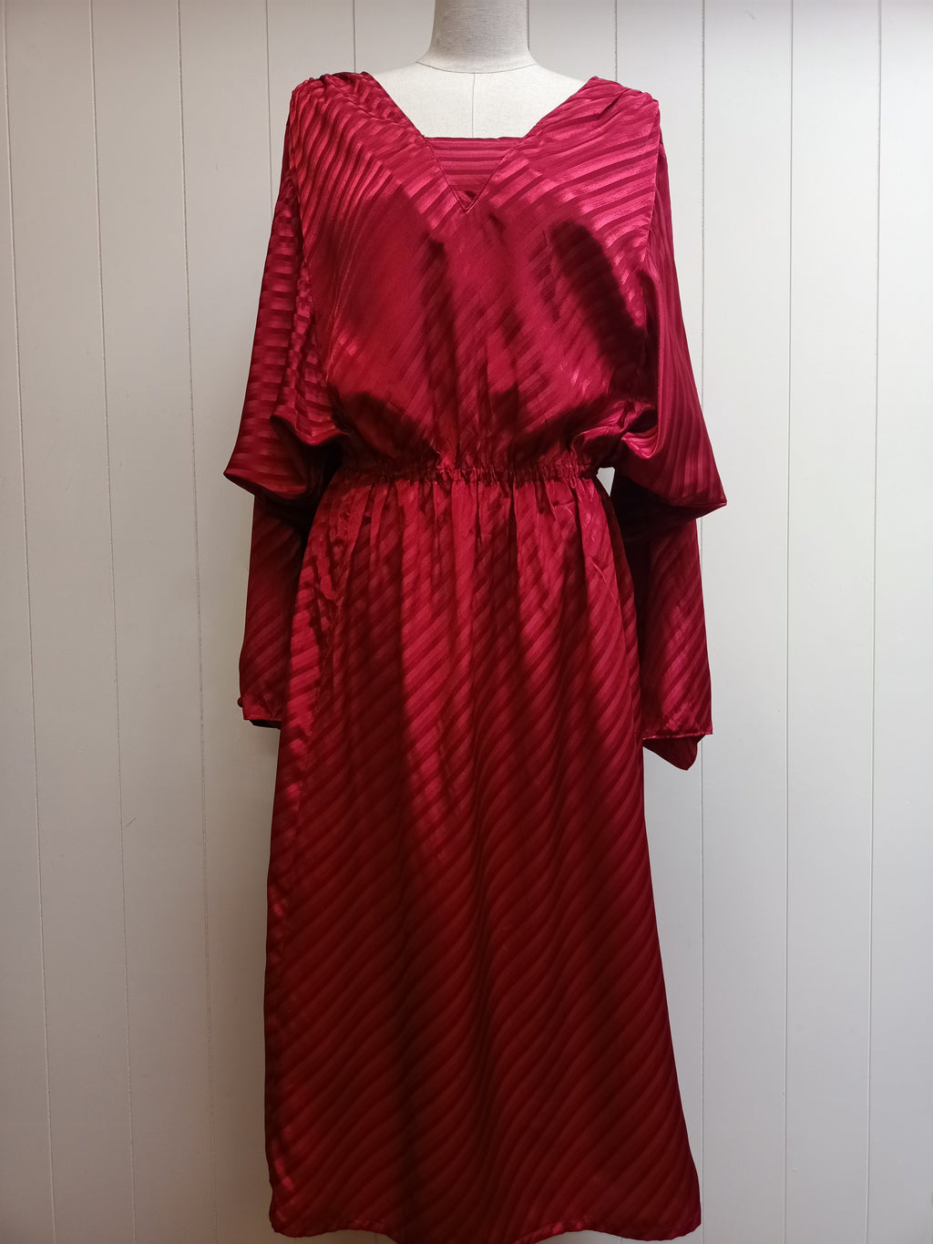 Vintage Striped Maroon Dress
