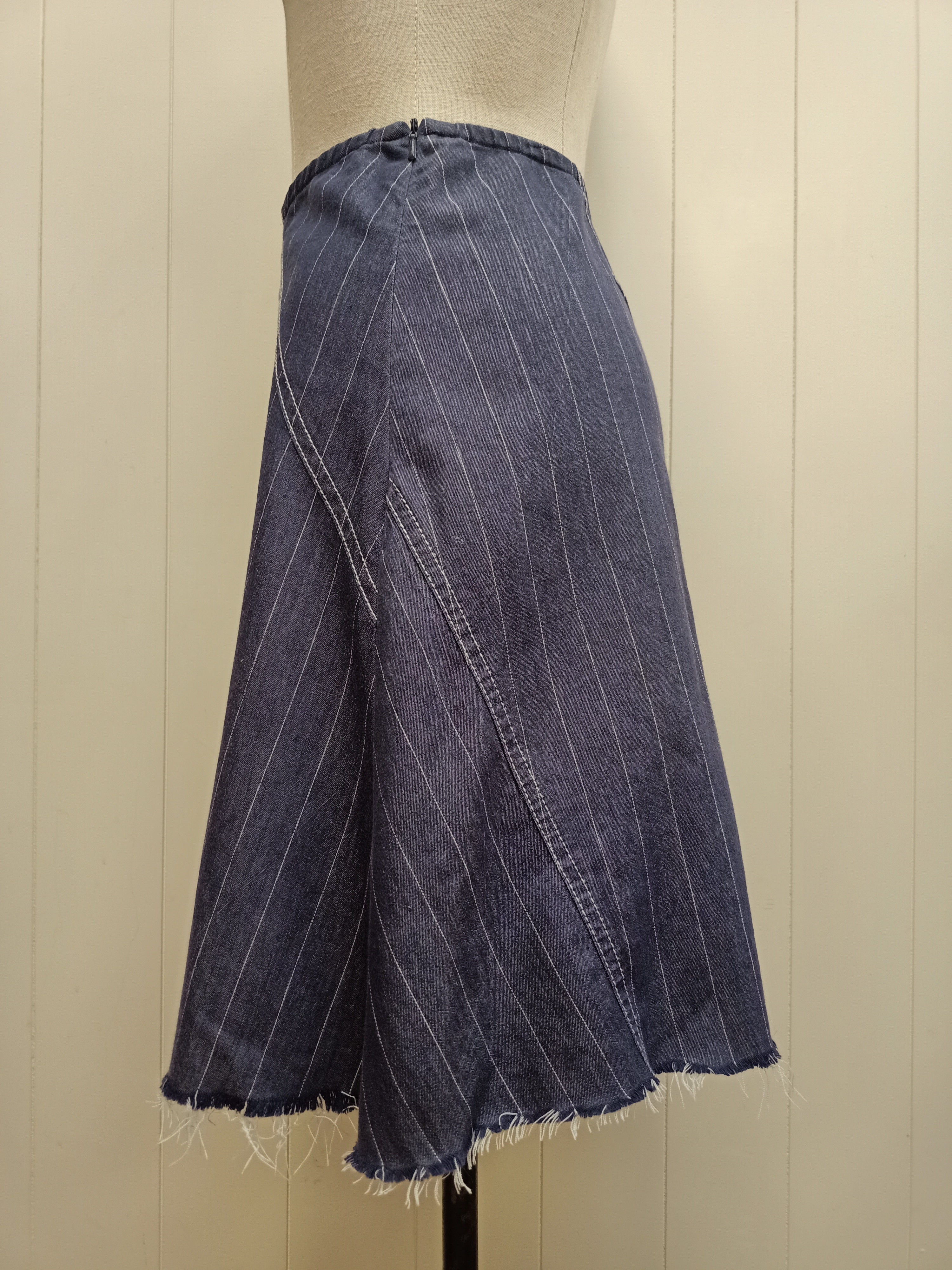 G2 George Gross Assymetric Pinstripe Skirt