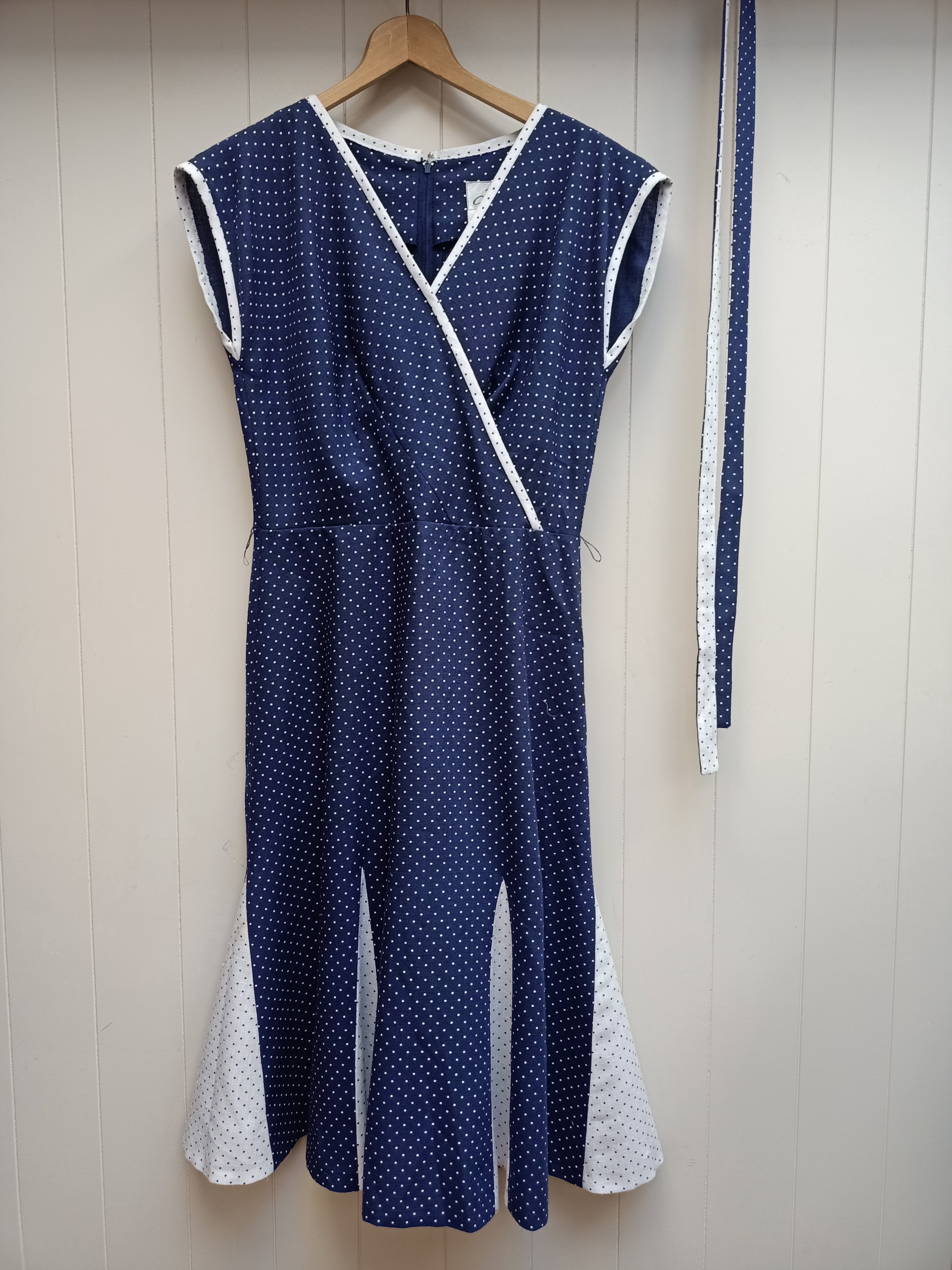Vintage Polka Dot Godet Dress
