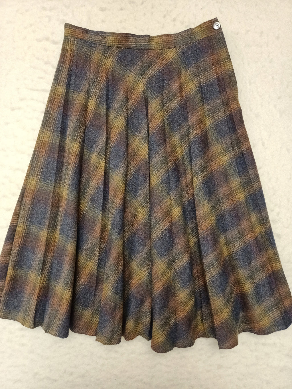 Vintage Plaid Pleated Skirt