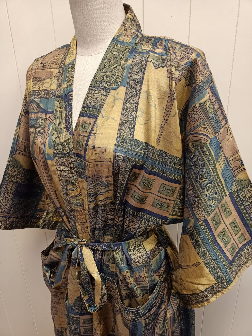 Vintage Architecture Satin Robe
