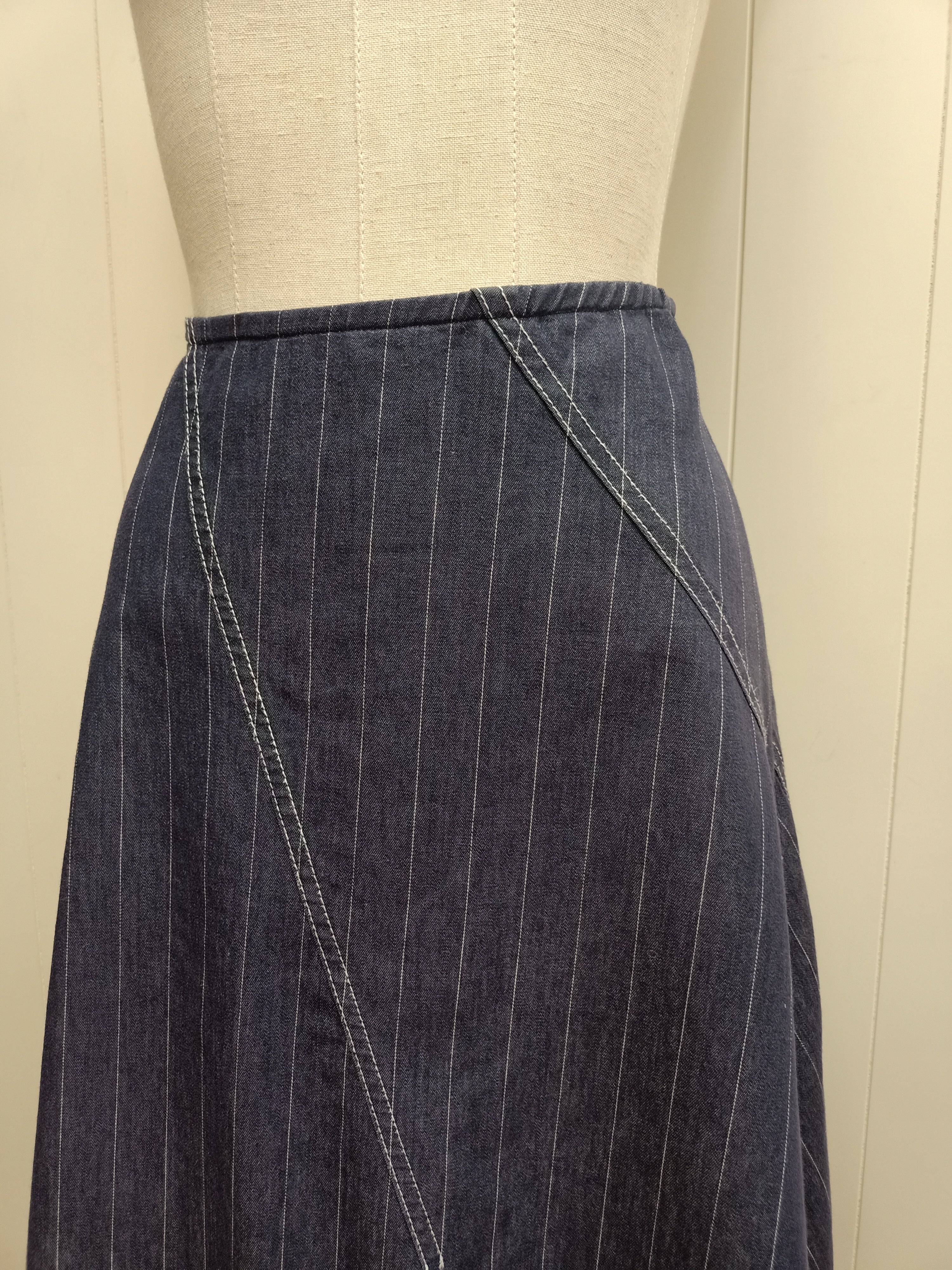 G2 George Gross Assymetric Pinstripe Skirt