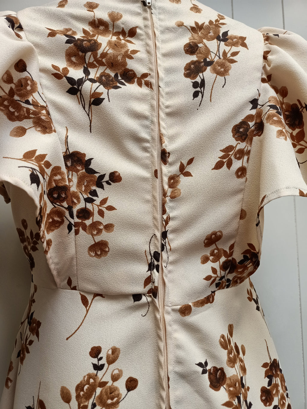Vintage Cream Floral Dress