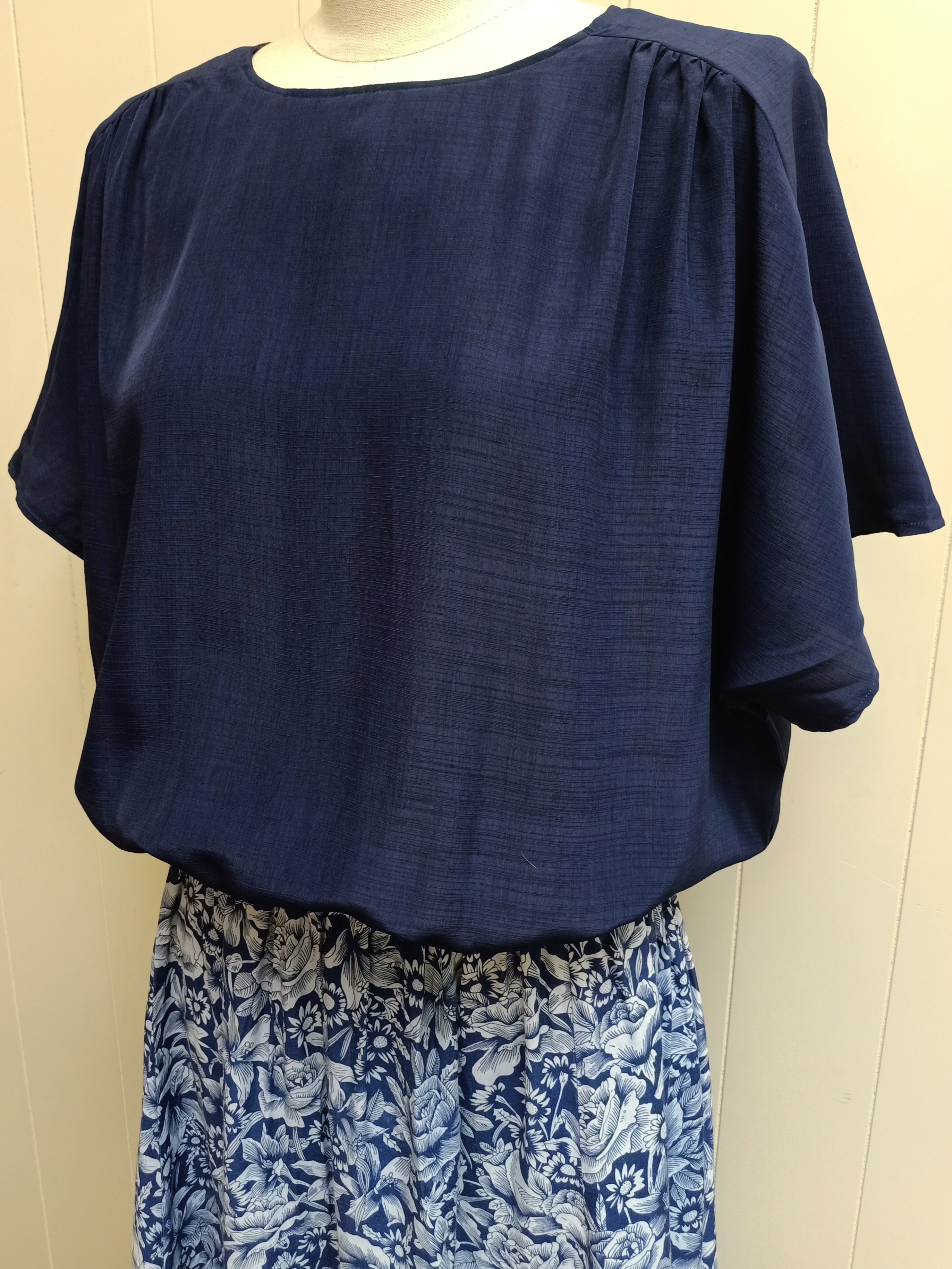 Vintage Navy Floral Dress