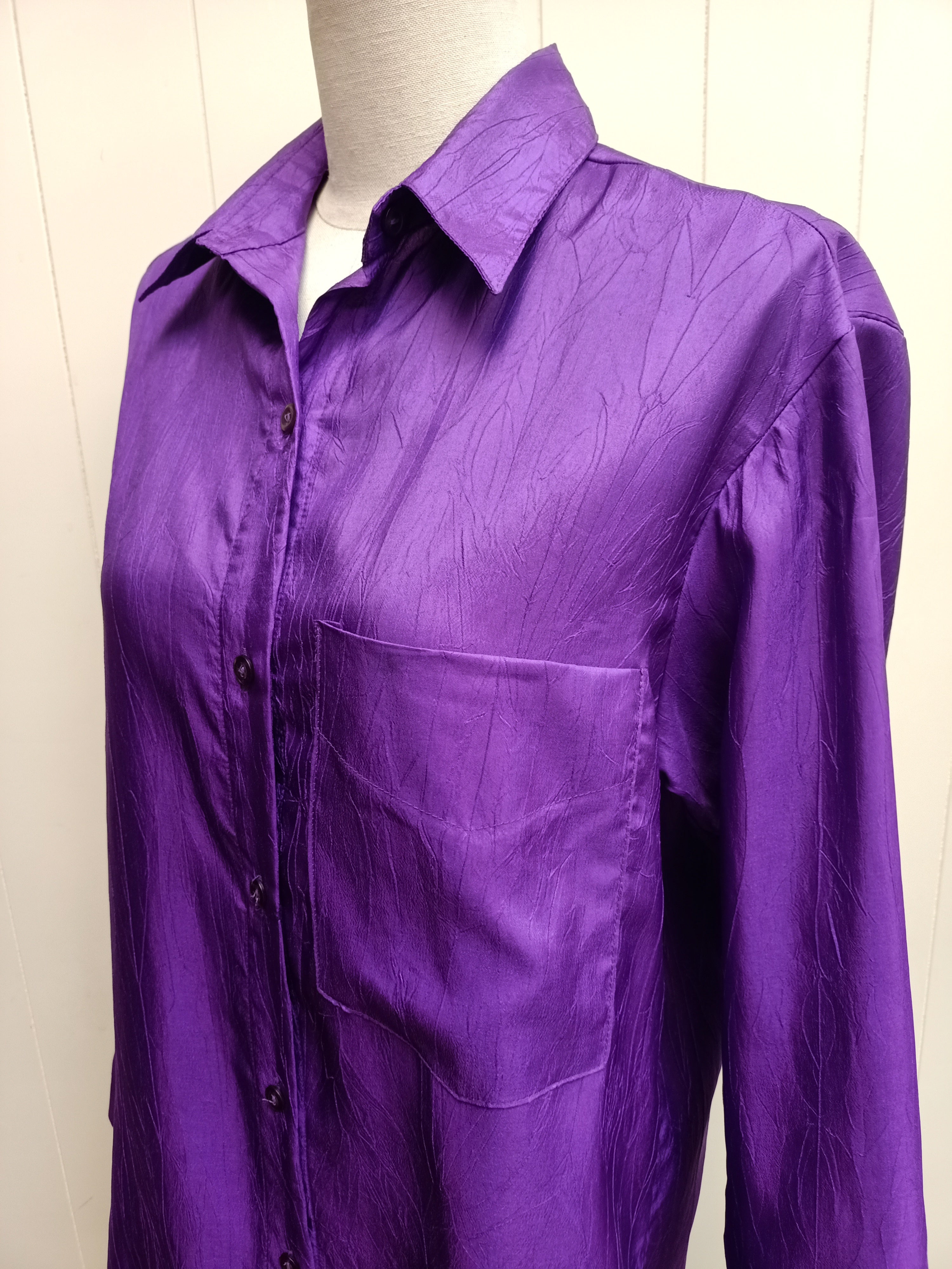 Vintage Hollyhock Crushed Taffeta Shirt
