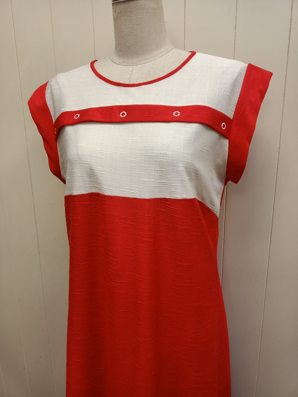 Vintage Osti Red & White Panel Dress