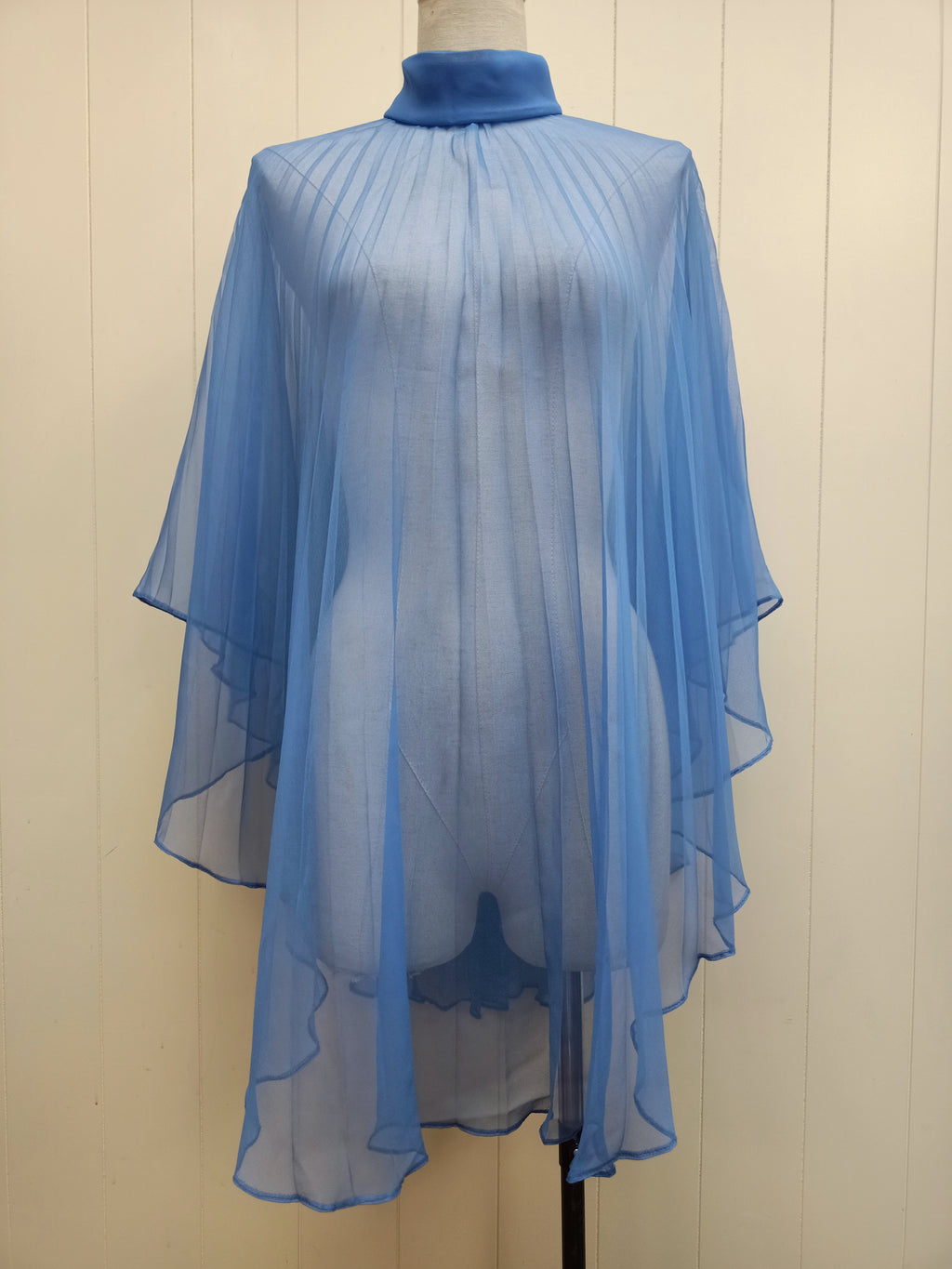 Vintage Pleated Chiffon Poncho