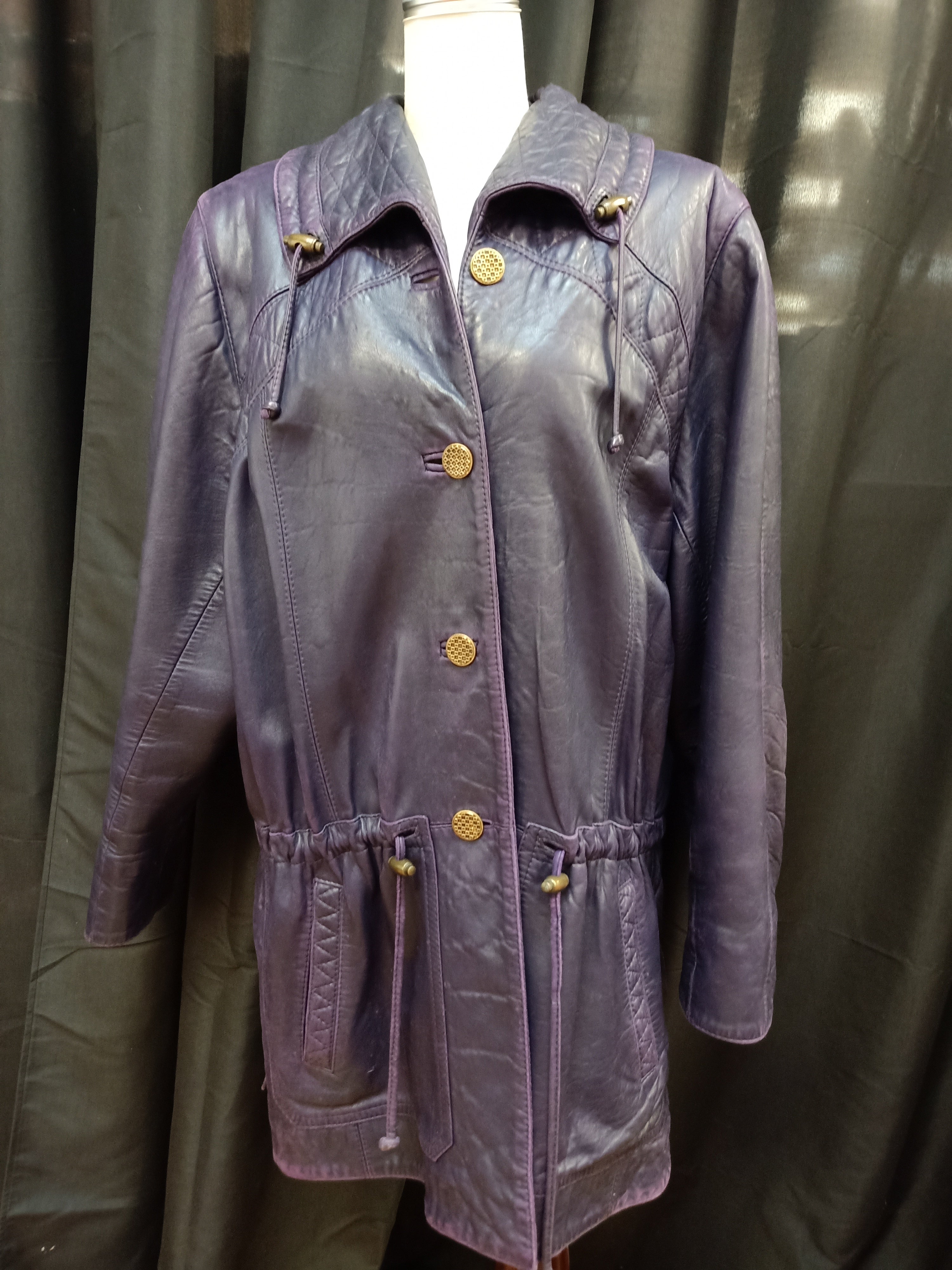 Leather Purple Parka