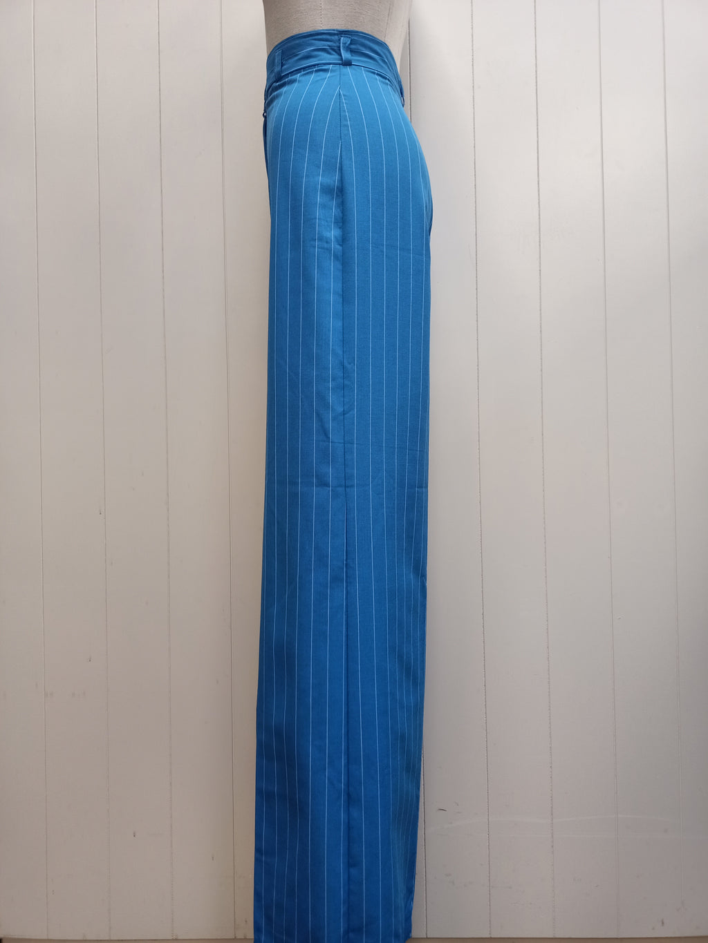 Vintage Blue Pinstriped Wide Leg Pants