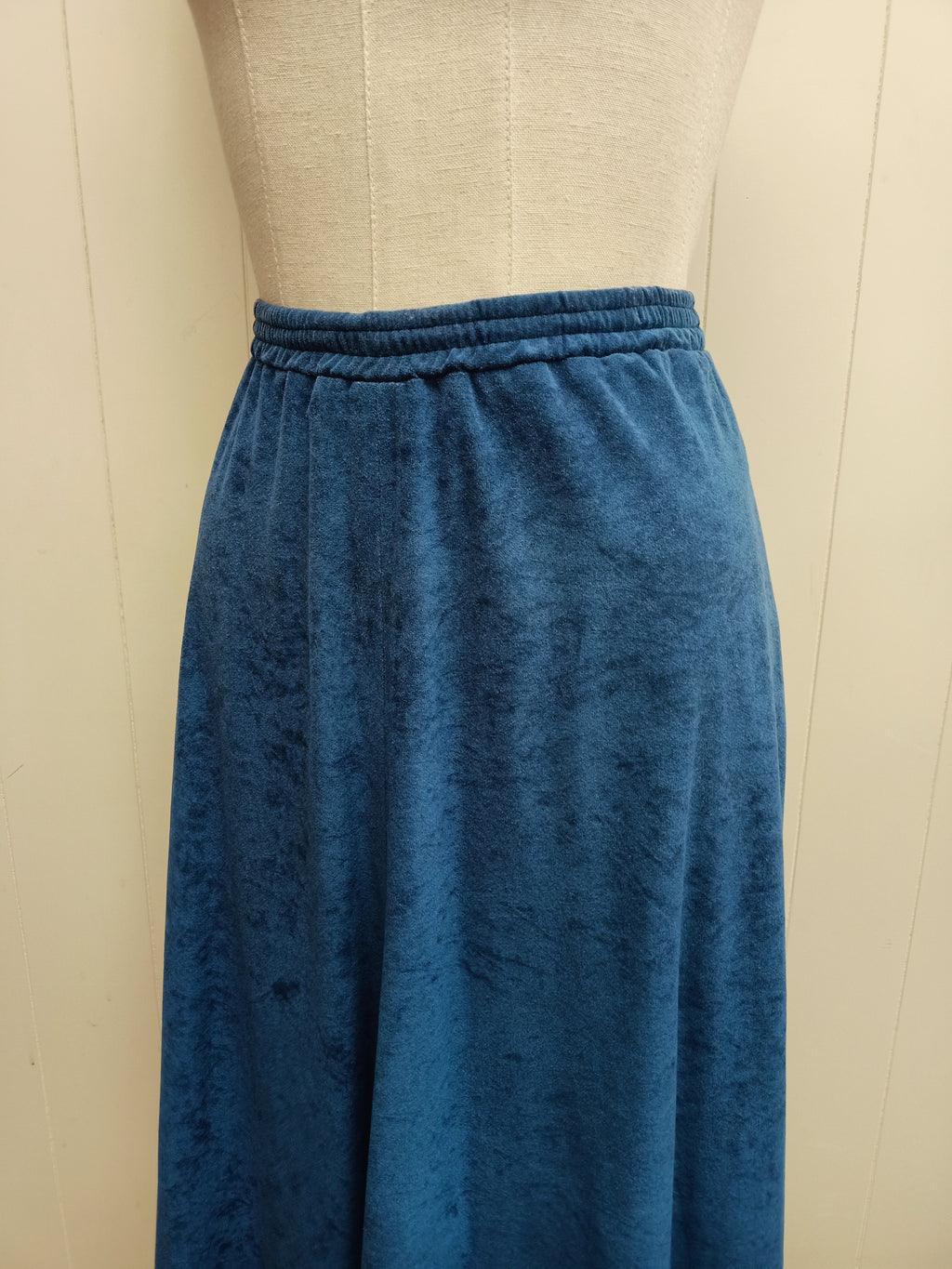 Vintage Blue Velour Skirt