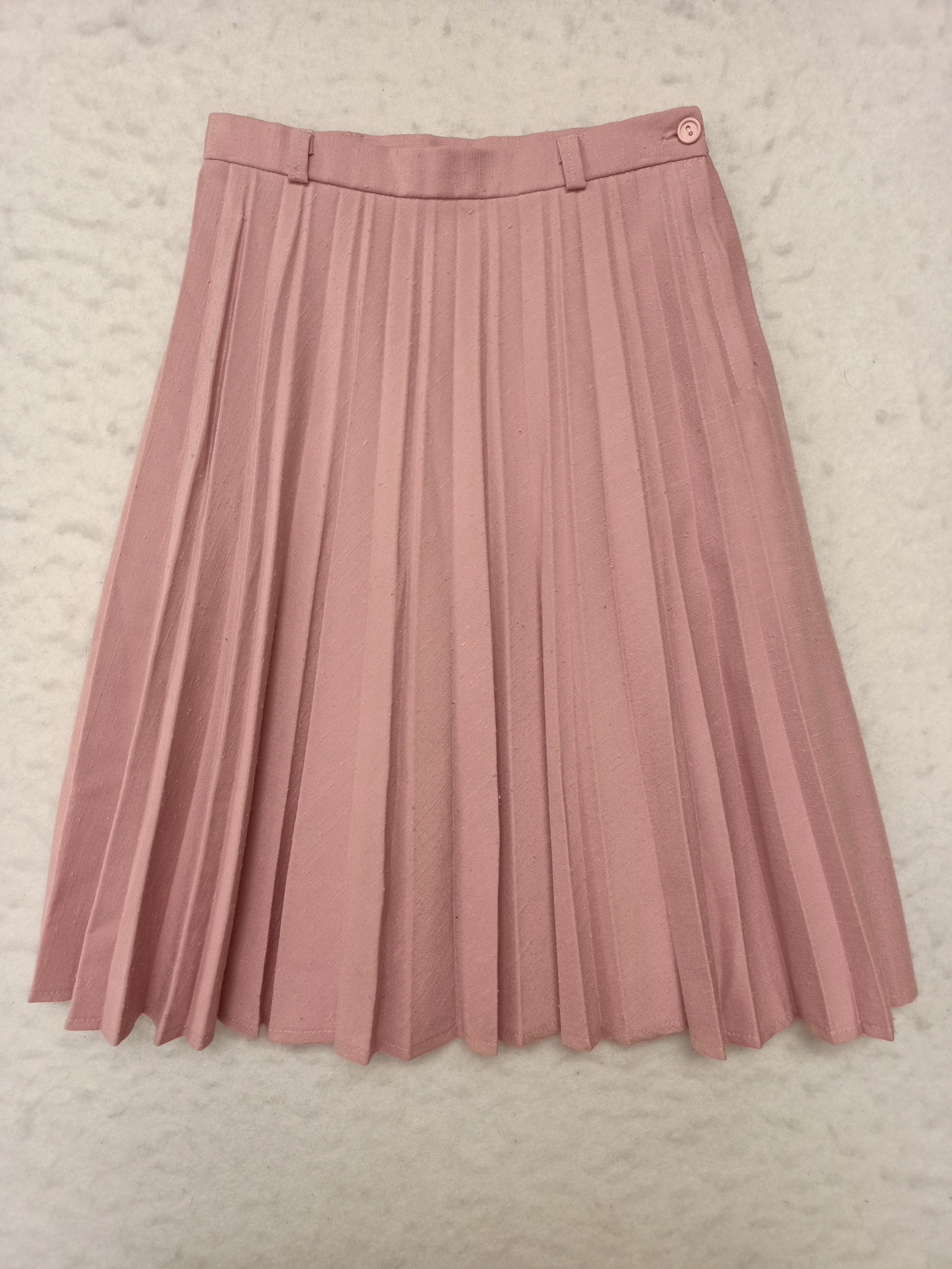 Vintage Pink Slub Pleat Skirt