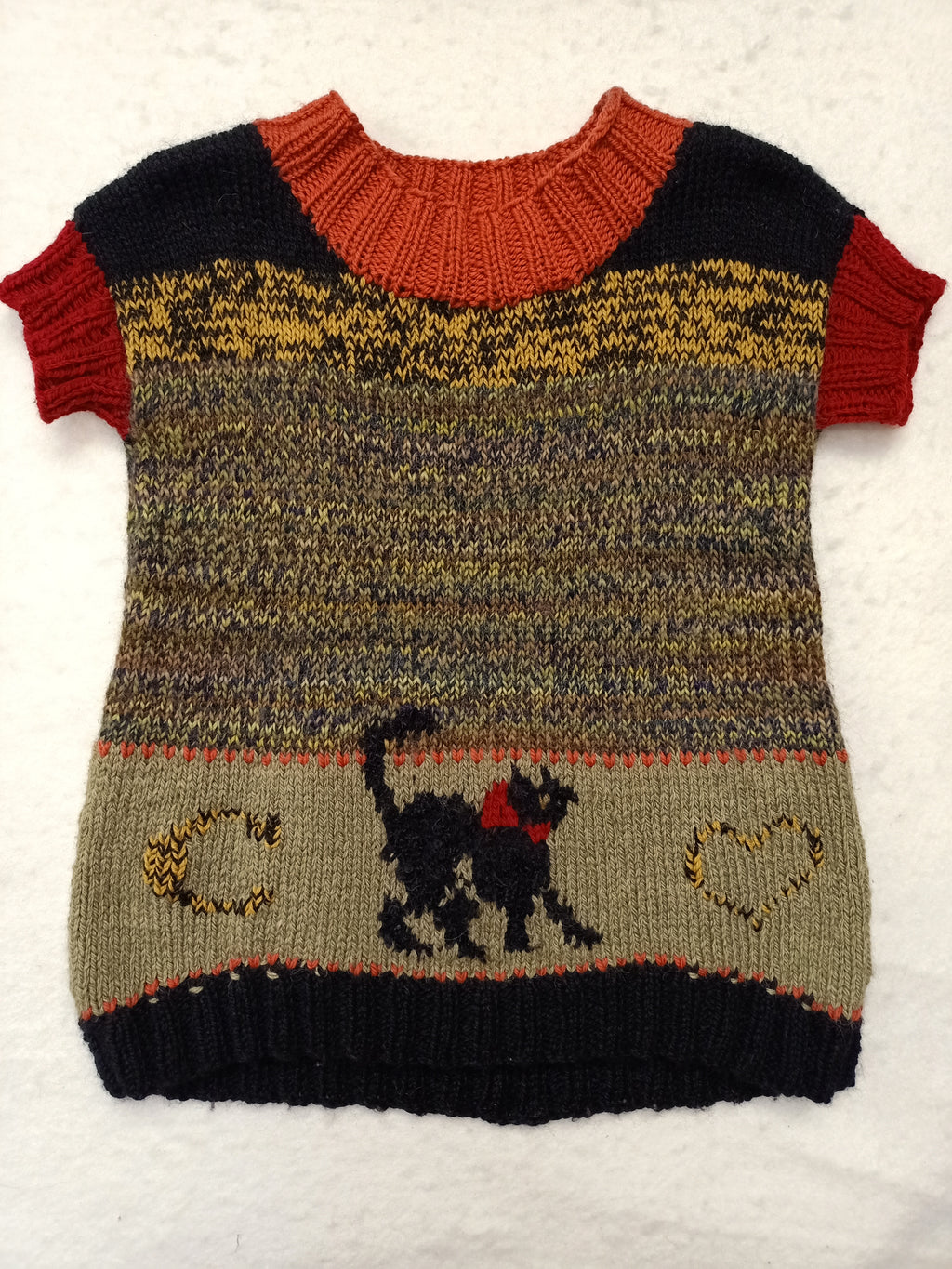 Vintage Cat Knit Sweater Shirt