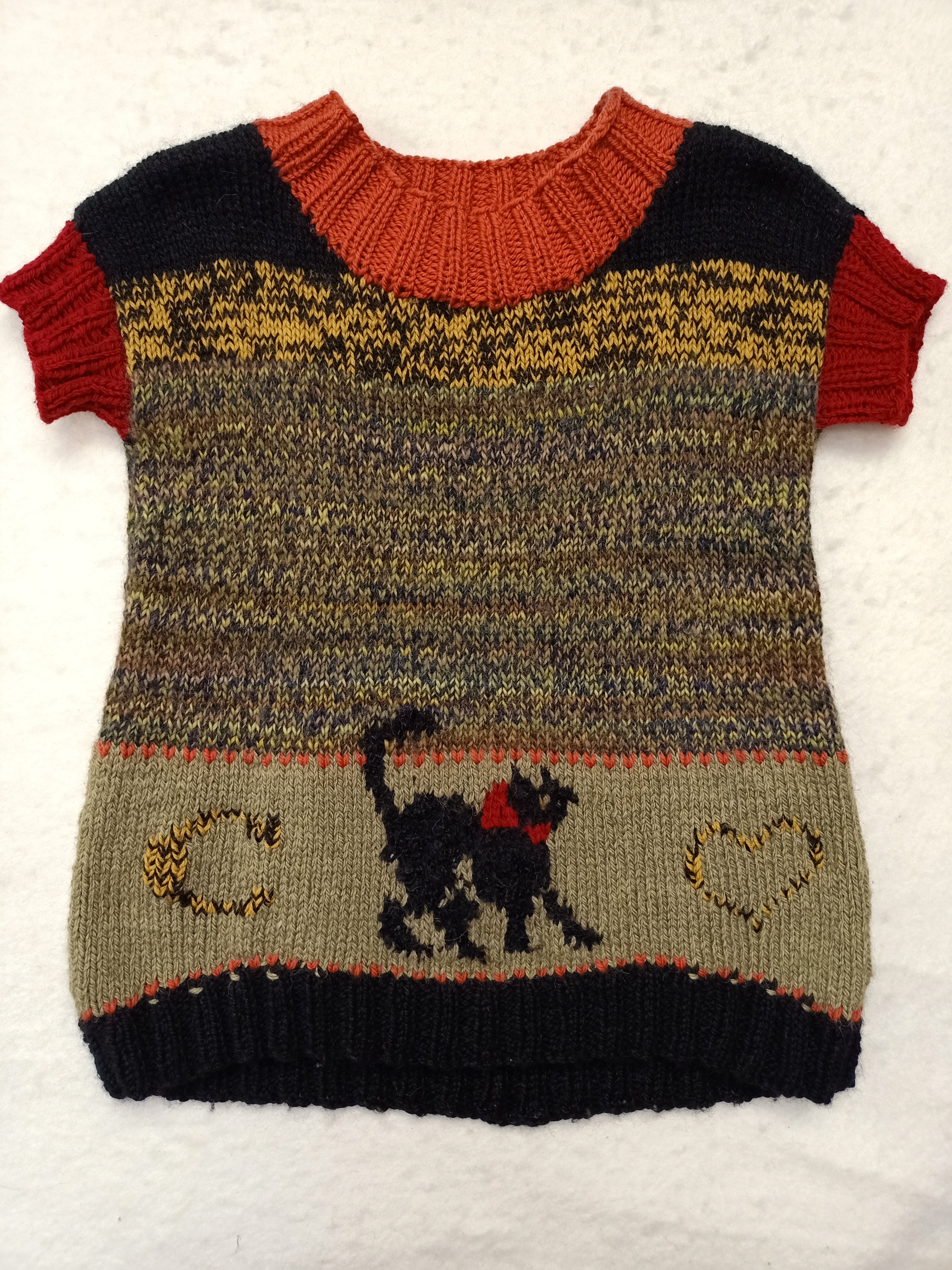 Vintage Cat Knit Sweater Shirt