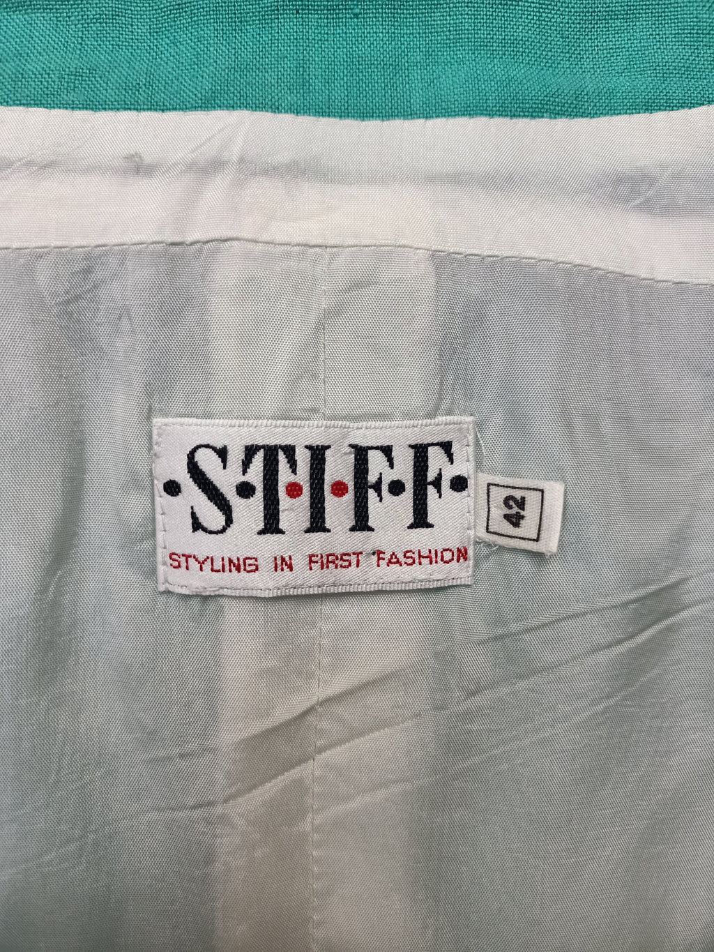 Vintage Stiff Turquoise and Gold Dress