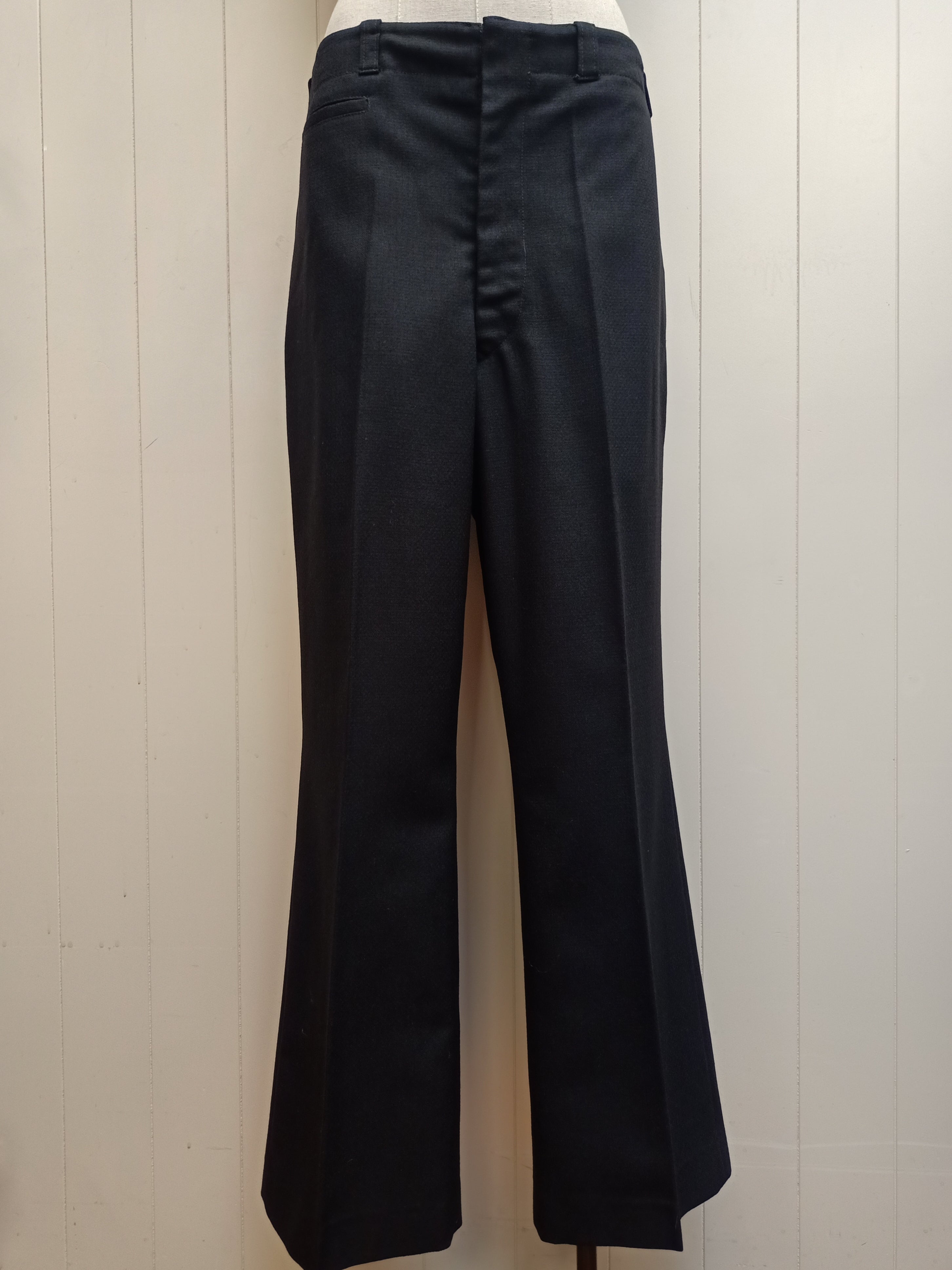 Vintage Mens High Waist Black Pants